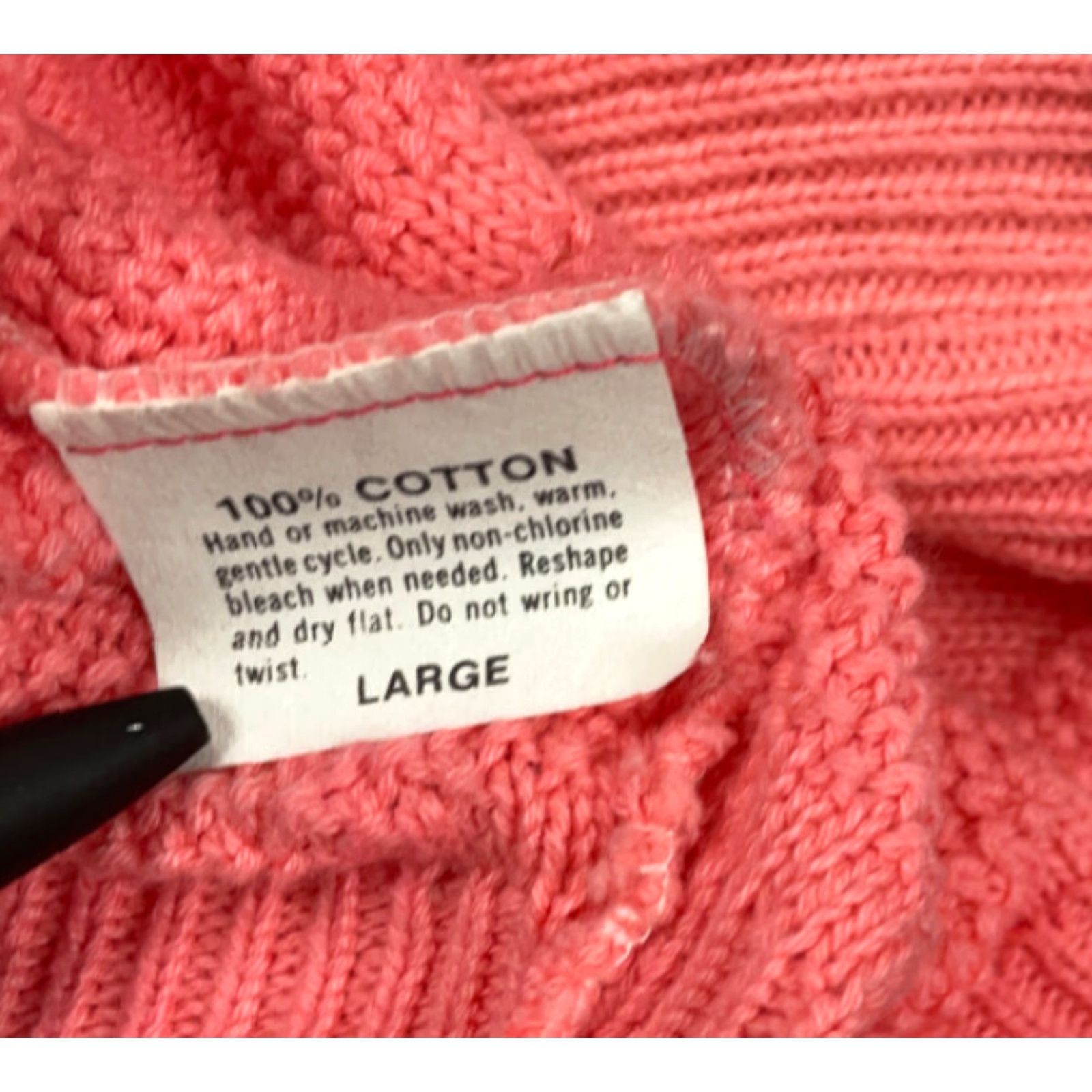 Vintage VTG Boundary Waters Sweater Crew Neck Long Sleeve Cotton Pink 90s Textured Chevron Pattern Mens Large Size US L / EU 52-54 / 3 - 7 Thumbnail