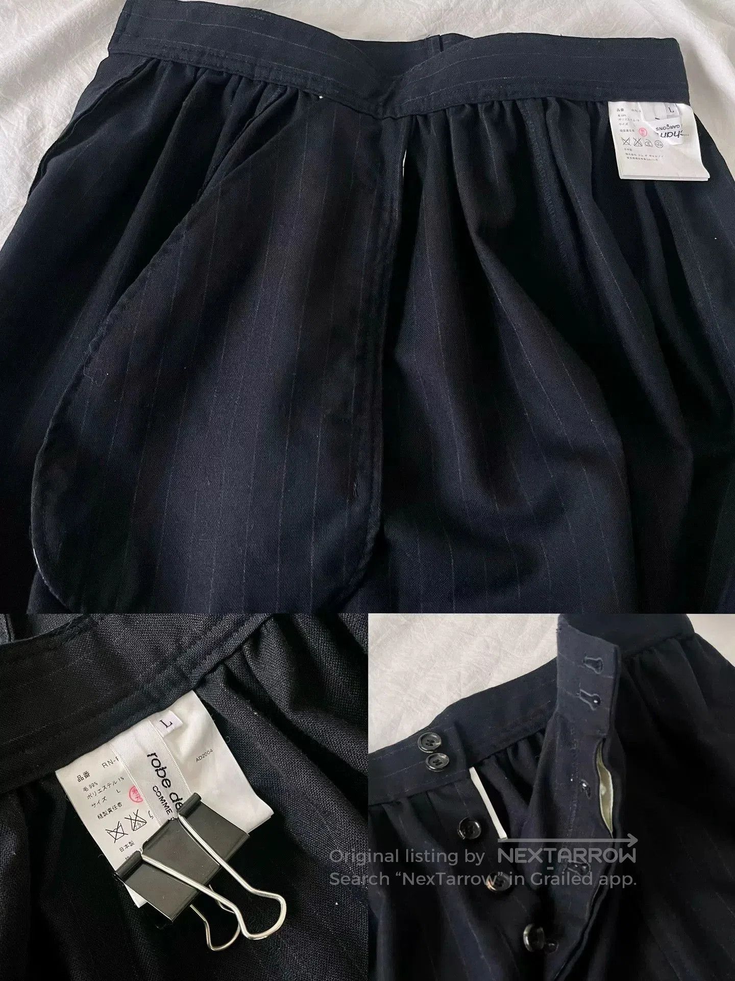 Comme des Garcons Comme des Garçons Striped Wool Drop-Crotch Pants. Size 28" / US 6 / IT 42 - 9 Thumbnail