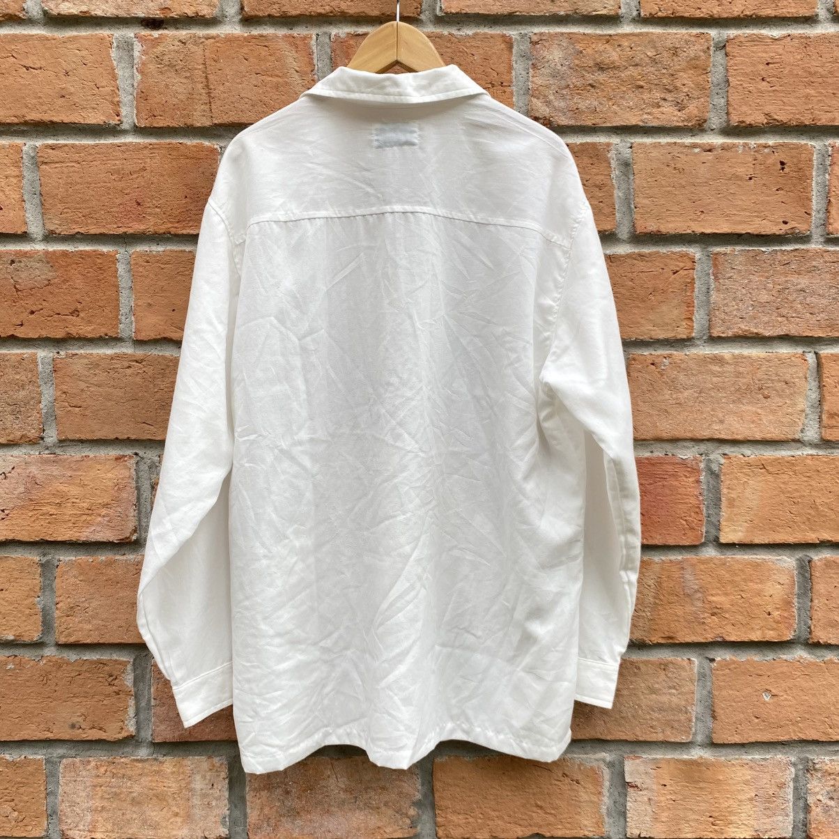 Vintage Vintage White Lace-Up Collar Long Sleeve Shirt Size US L / EU 52-54 / 3 - 18 Thumbnail