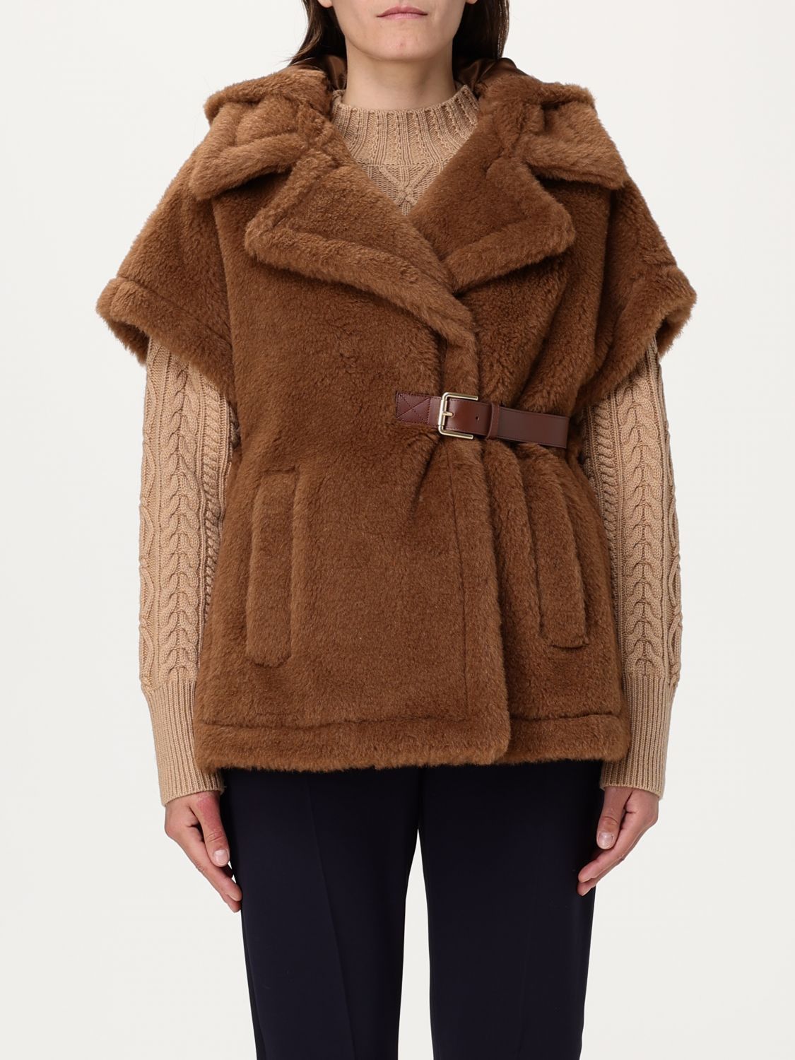 Max Mara Max Mara Cape Woman Camel Size ONE SIZE - 1 Thumbnail