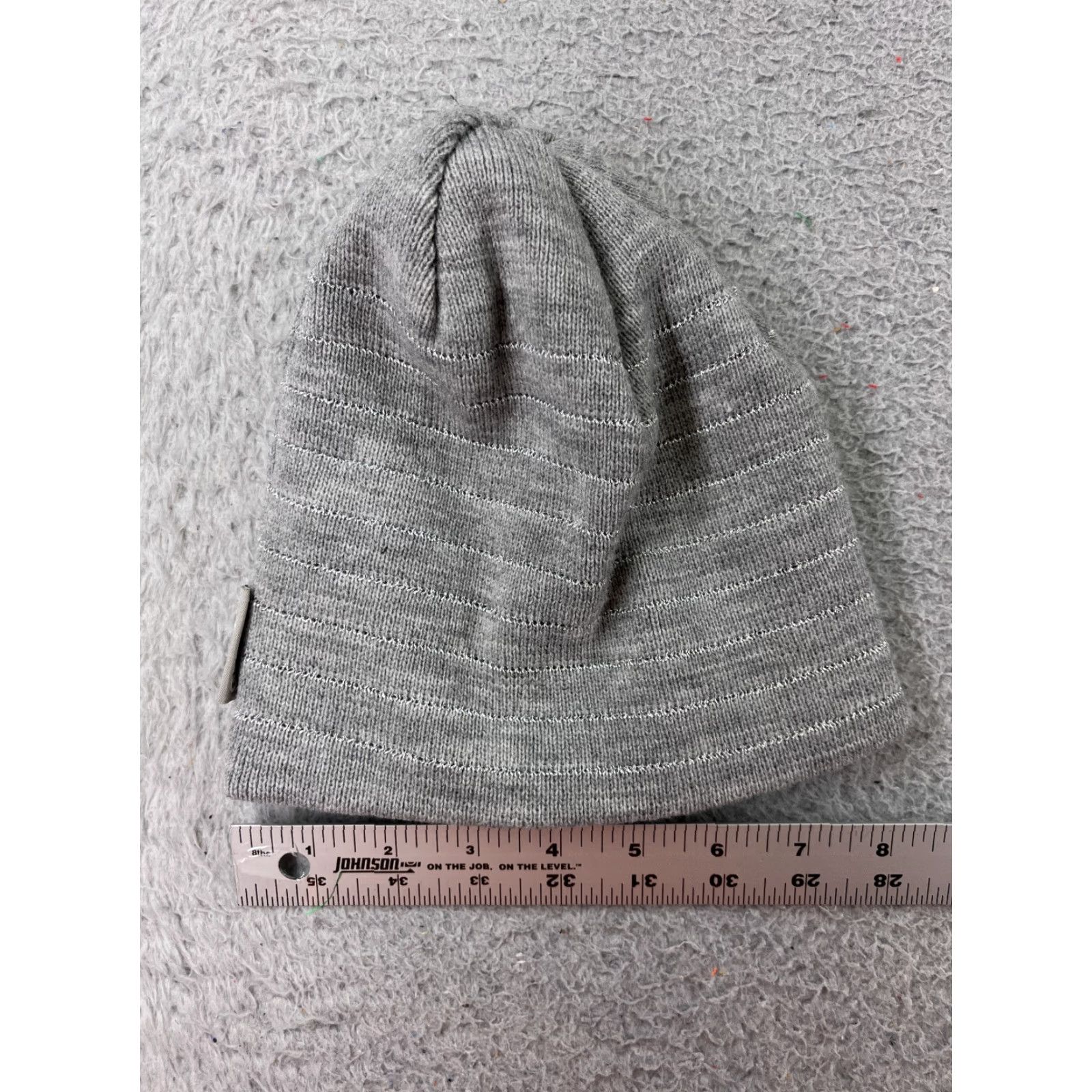 Vintage Gerry Beanie Toque Unisex Adults One Size Gray Knit Stripe Polyester Acrylic Blend Beanie Ski Style, Casual, Travel, 1 Size, Fall Winter Size ONE SIZE - 4 Thumbnail