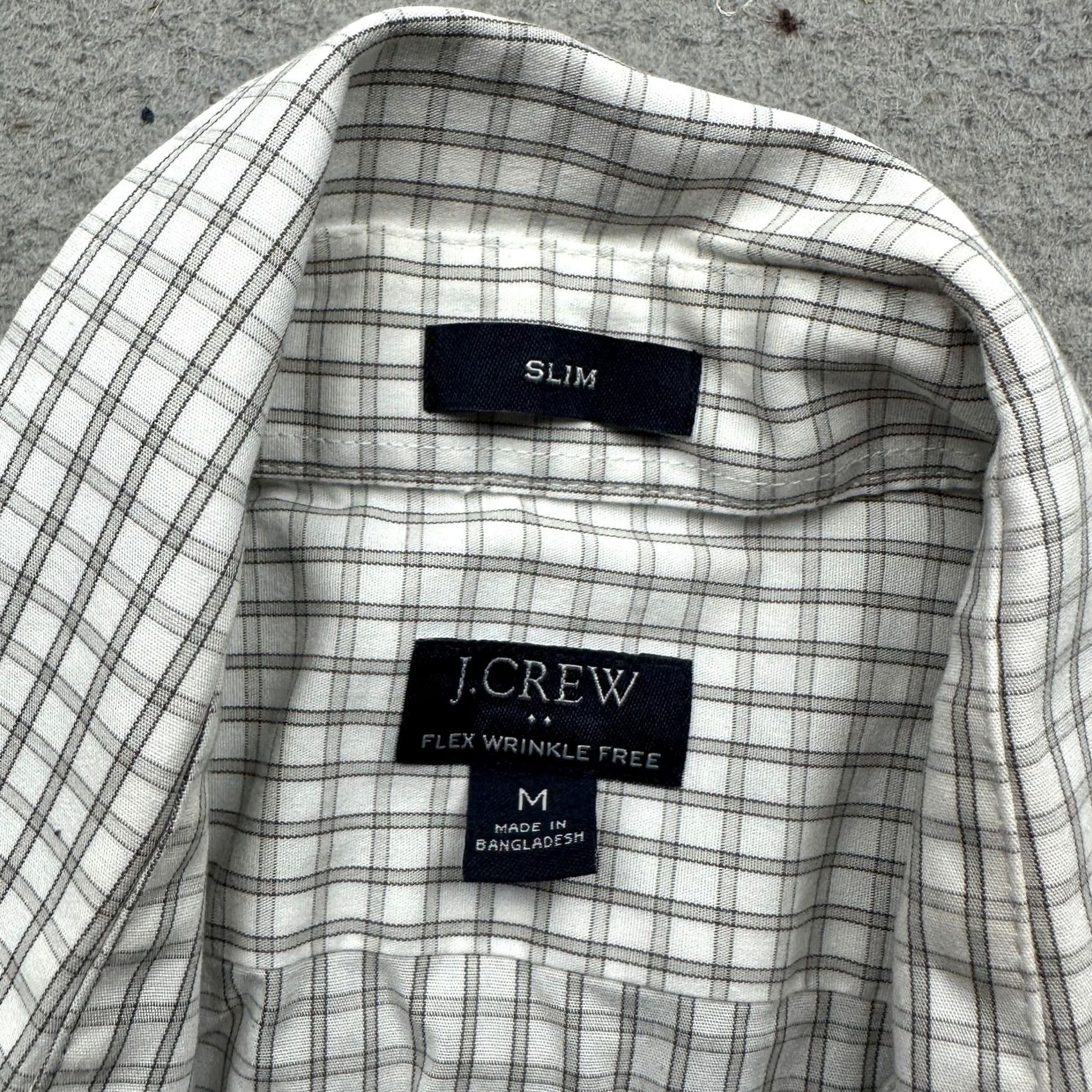 J.Crew J.CREW Button-Up Shirt Slim Fit Long Sleeve Grid Check White Gray M Mens Size US M / EU 48-50 / 2 - 3 Thumbnail