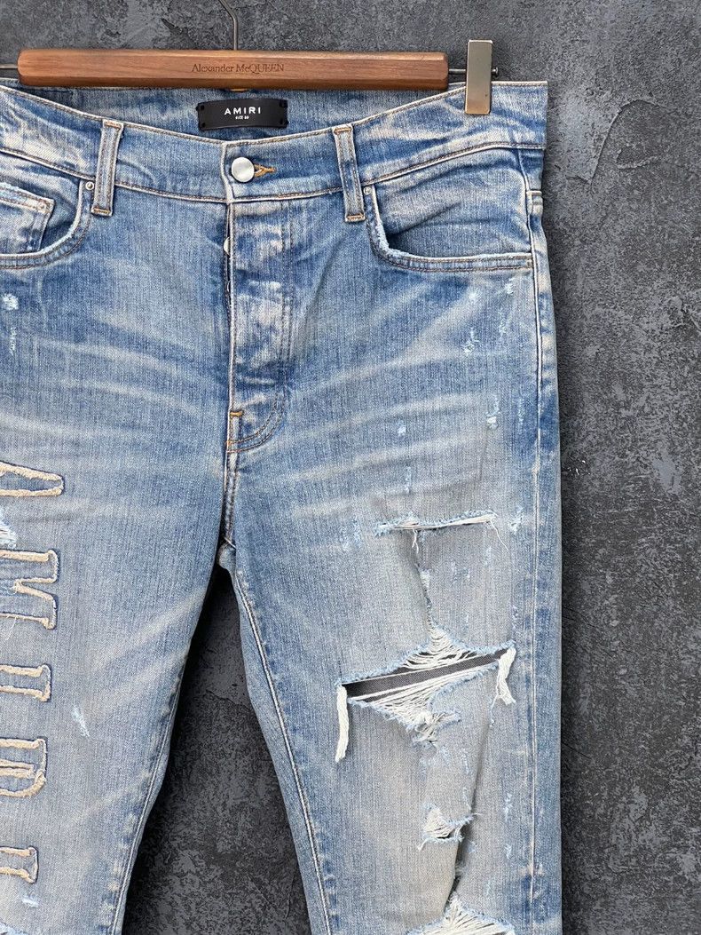 Amiri Amiri Embroidered Logo Destroyed Jeans Size US 33 - 3 Thumbnail
