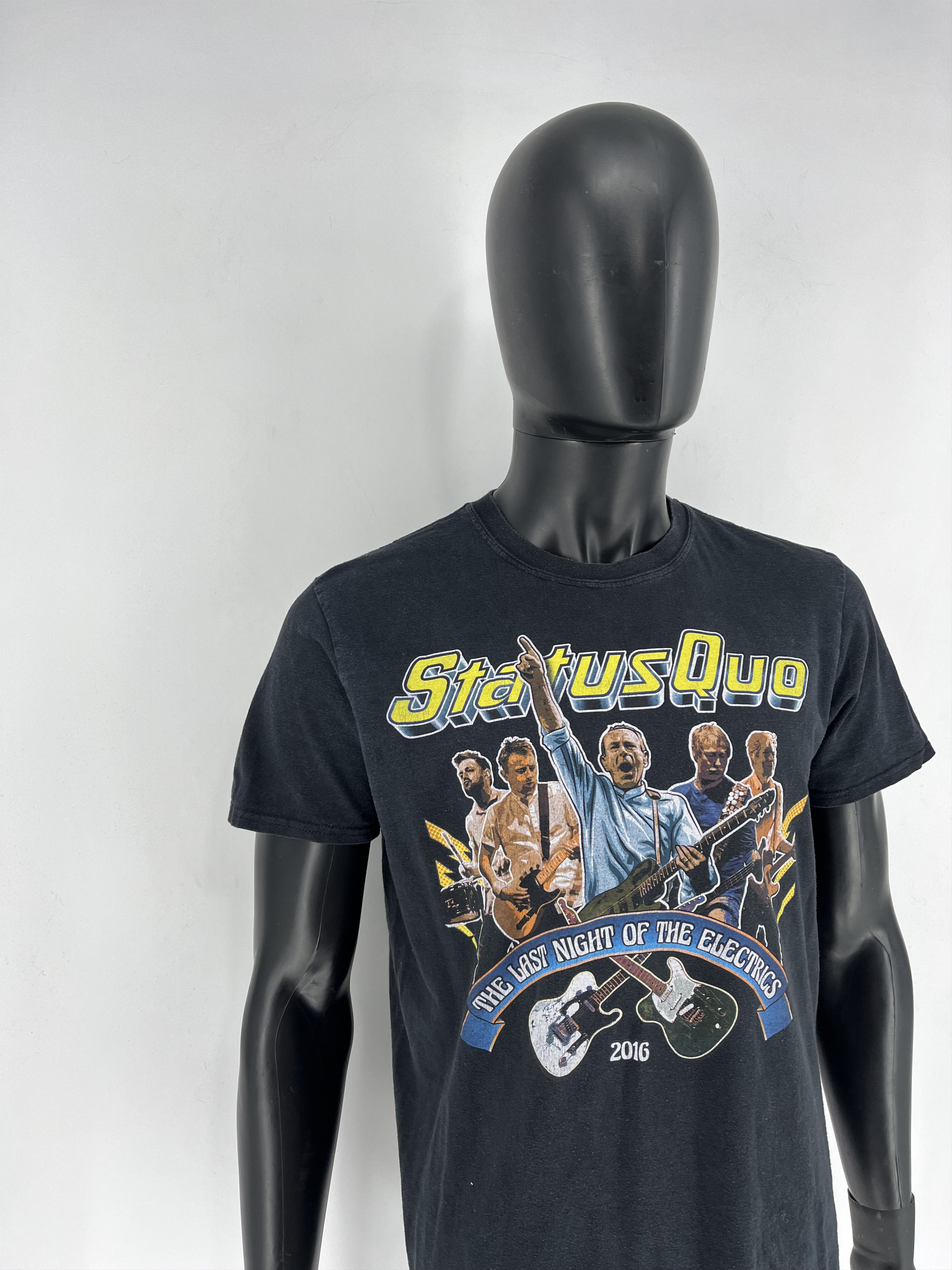 Band Tees × Vintage Soft Style Cotton - Short Sleeve T-Shirt - Status Quo 2016 Size US L / EU 52-54 / 3 - 3 Thumbnail