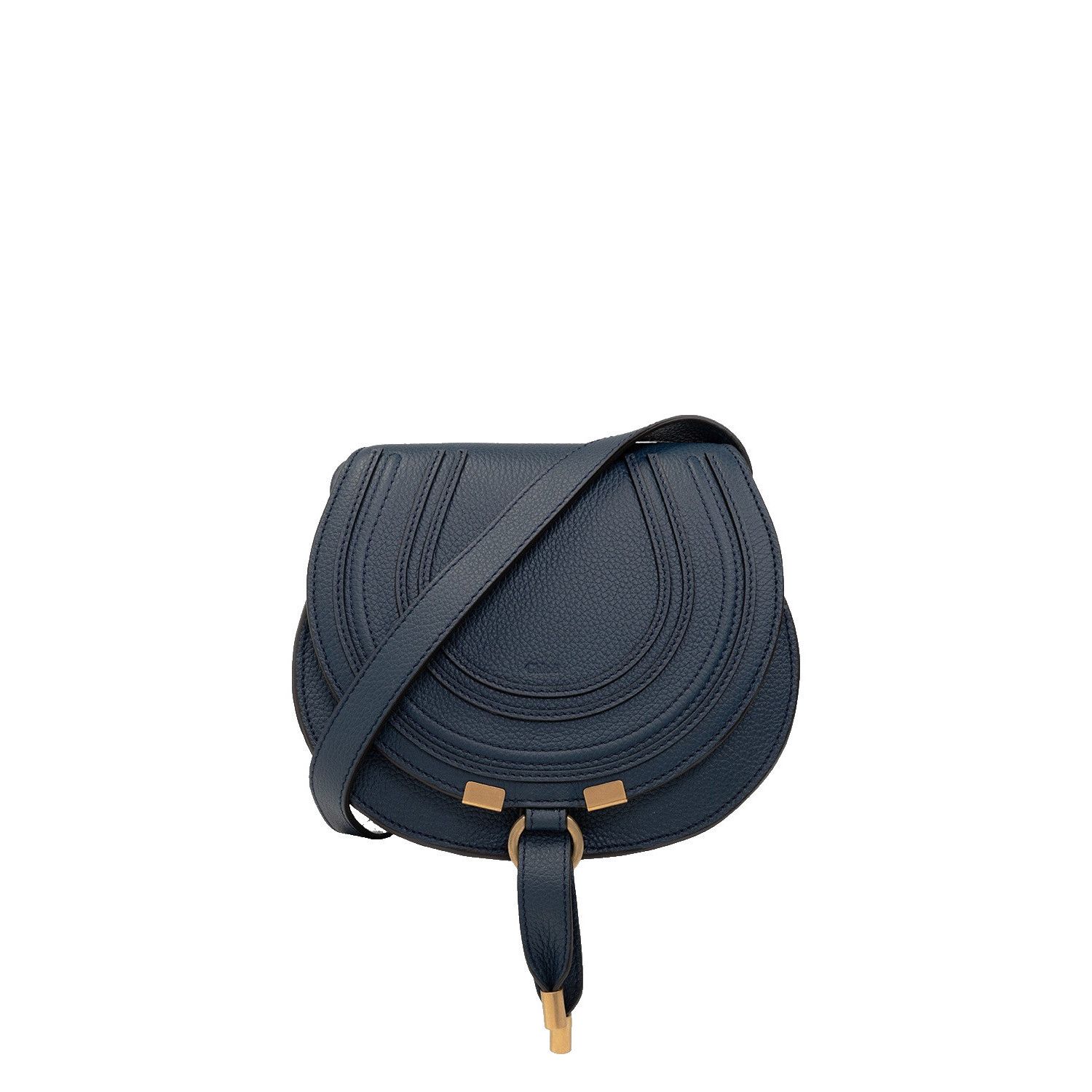 Chloe Chloe Small Saddle Navy Blue Grained Leather Shoulder Bag Ne Size ONE SIZE - 1 Thumbnail