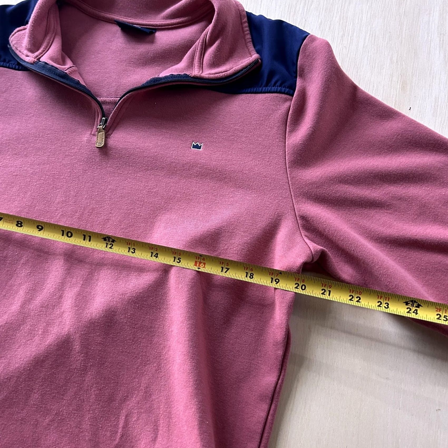 Vintage Crown & Ivy Sweatshirt Mens Large Pink 1/4 Zip Pullover Crown Logo Mock Neck Size US L / EU 52-54 / 3 - 4 Thumbnail