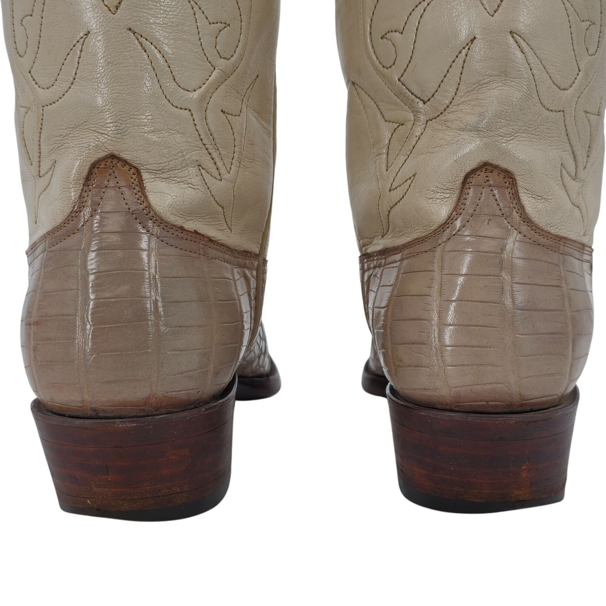 Blackjack Black Jack Exotic Alligator Men 7EE Beige Cream Cowboy Boots Size US 7 / EU 40 - 13 Thumbnail