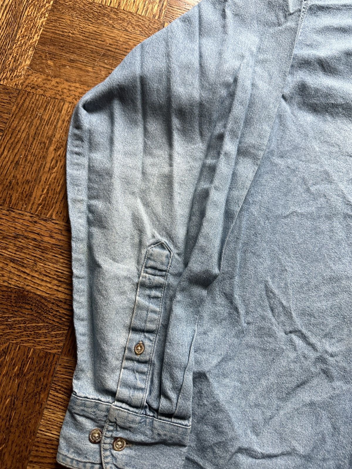 Vintage Vintage 90s Detroit Police Denim Button Up Shirt Size US XL / EU 56 / 4 - 5 Thumbnail