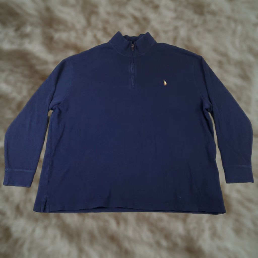Polo Ralph Lauren Polo Ralph Lauren Sweater Mens 2XB Blue Pony 1/4 Zip Up Pullover Sweatshirt Size US XXL / EU 58 / 5 - 1 Thumbnail