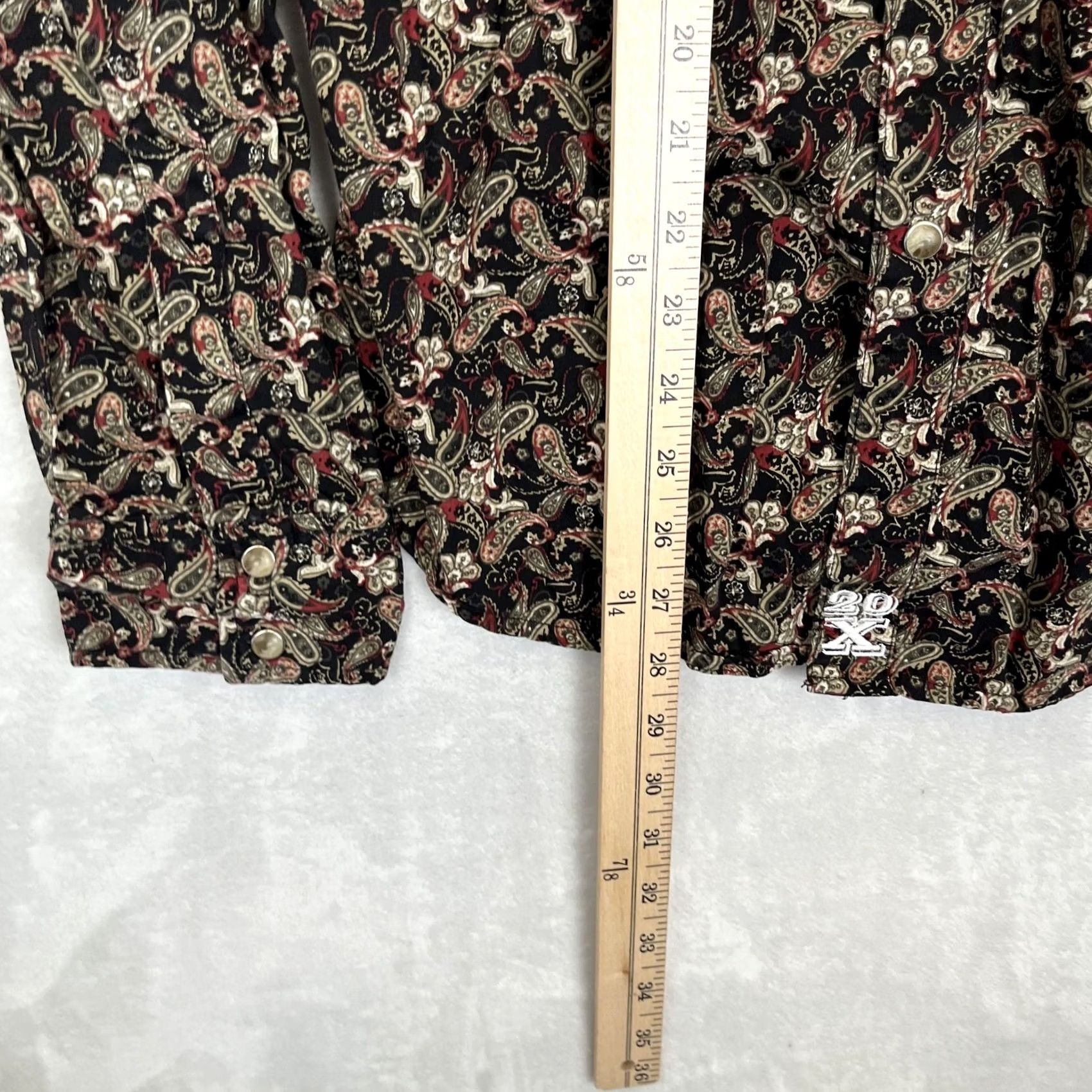 Vintage Twenty X Shirt Mens Large Black Paisley Long Sleeve Casual Snap Front Western Size US L / EU 52-54 / 3 - 5 Thumbnail