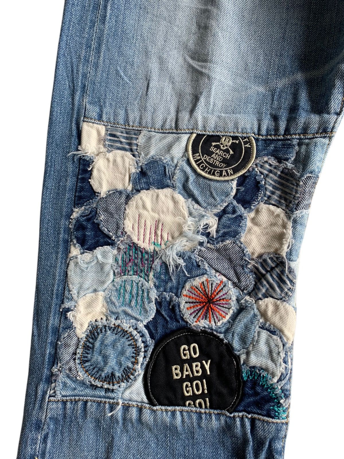 Hysteric Glamour × Japanese Brand HYSTERIC GLAMOUR REWORK LOW RISE SELVEDGE DISTRESSED DENIM🎌 Size US 27 - 9 Thumbnail
