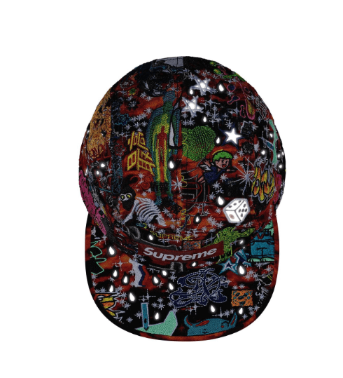 Supreme Supreme AOI Embroidered Camp Cap Red Flames Size ONE SIZE - 5 Thumbnail