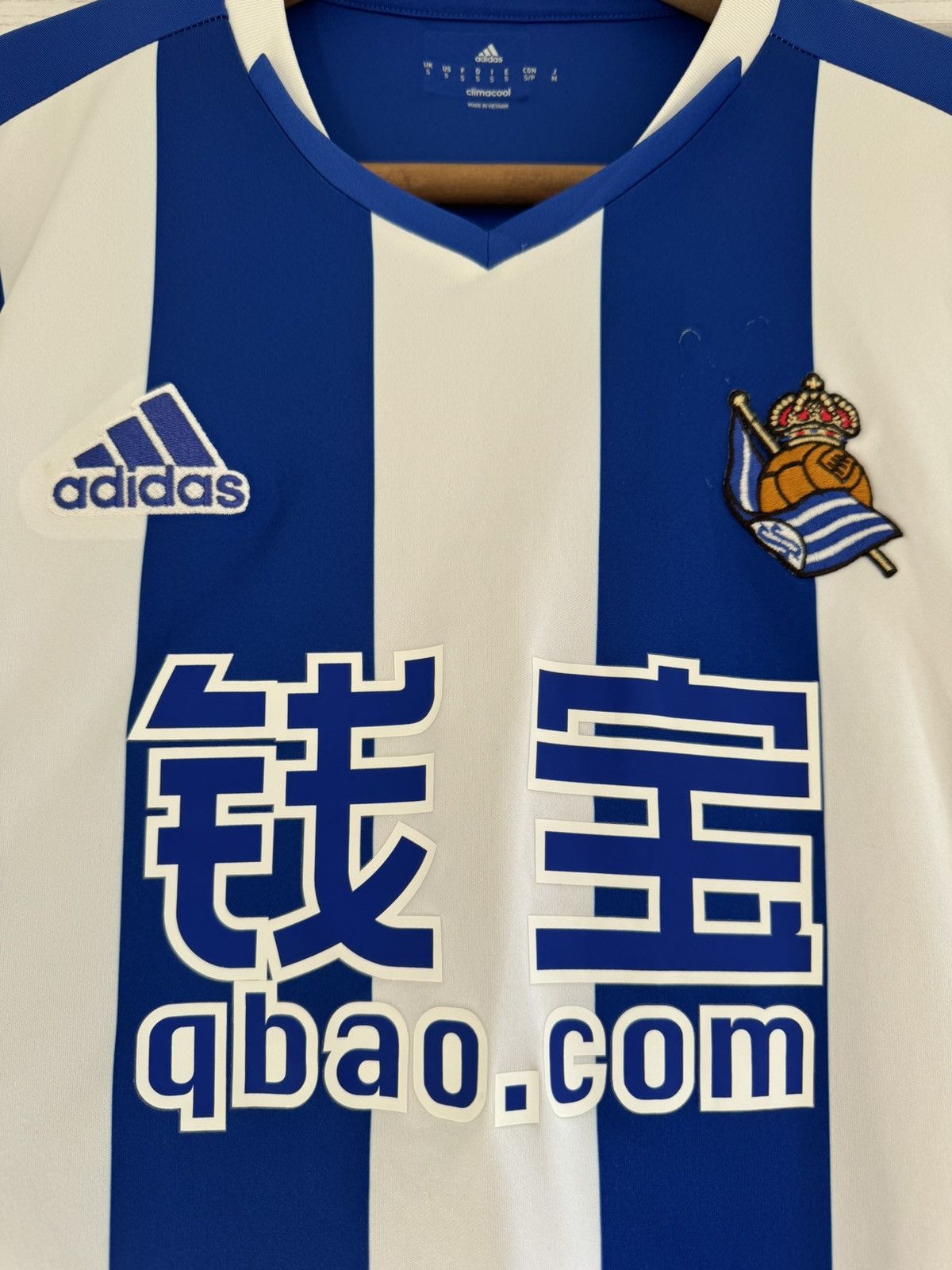 Adidas Real Sociedad 2016-2017 Home Soccer Jersey Football Kit Size US S / EU 44-46 / 1 - 6 Thumbnail