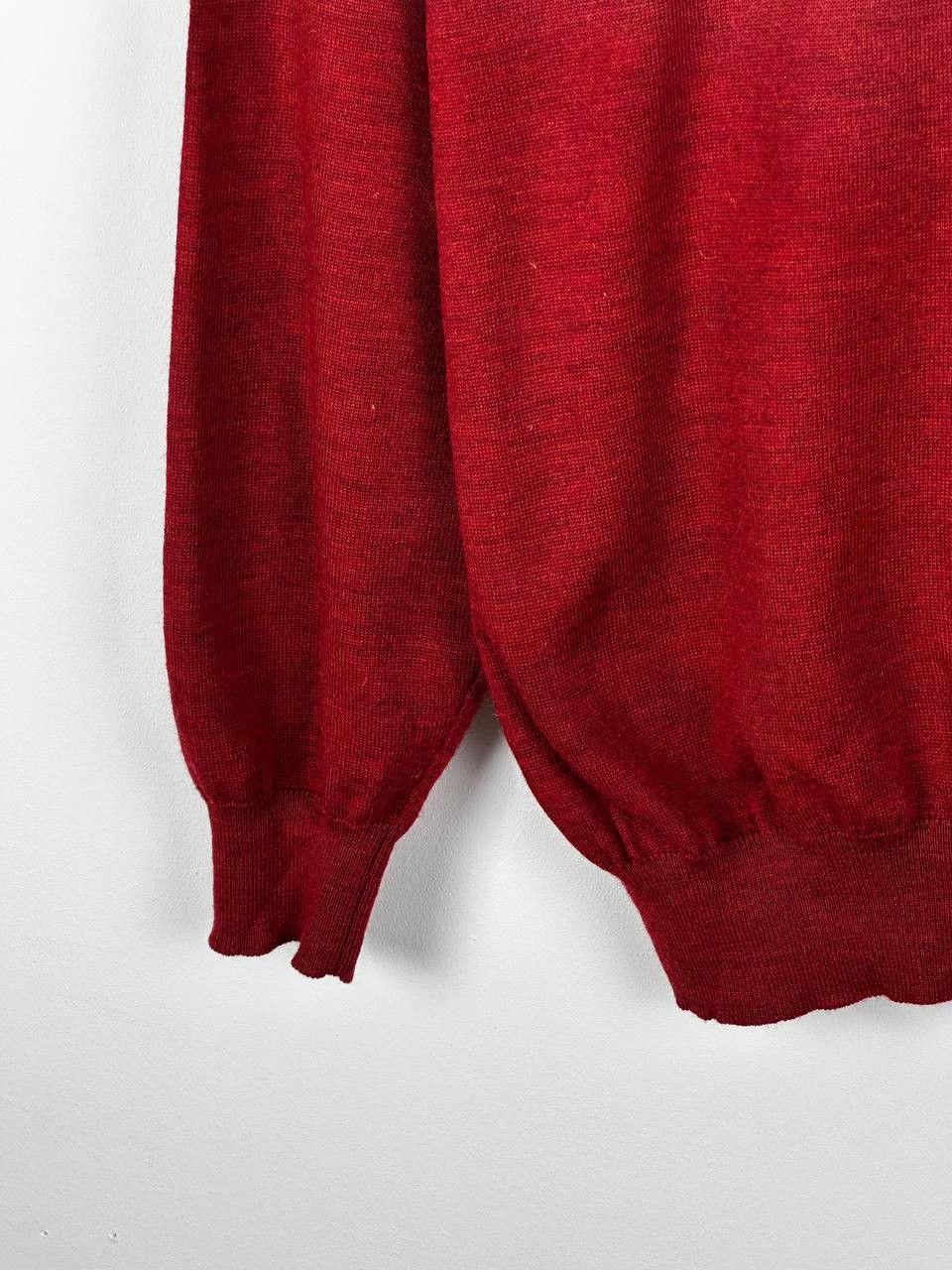 Fedeli FEDELI 100% Wool Red Mock Neck Sweater Size US M / EU 48-50 / 2 - 5 Thumbnail
