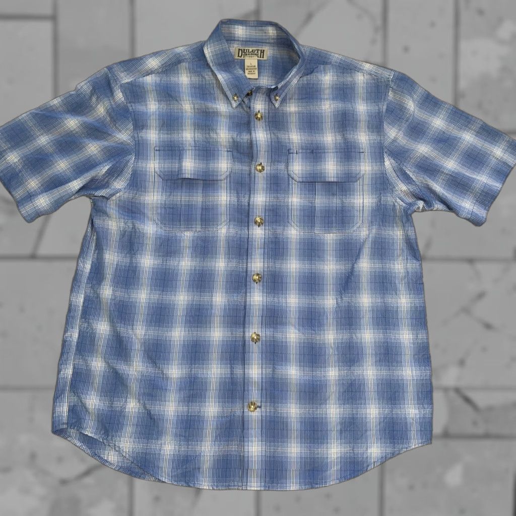 CO Duluth Nylon blend Button-Down Hiking Shirt Mens Size L Multicolor Short Sleeve Button-Up Shirt Size US L / EU 52-54 / 3 - 1 Thumbnail