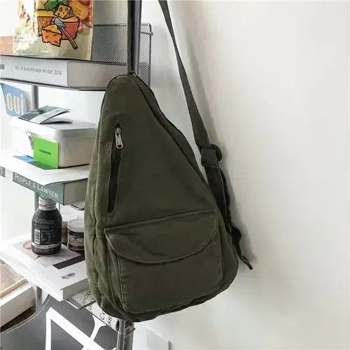 Vintage Y2K Style Green Sling Bag Cross Body, Men's