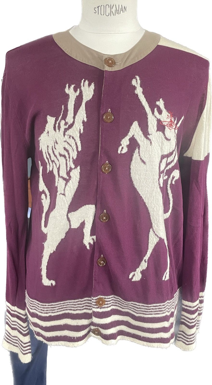 Vivienne Westwood MAN Lion and Unicorn vintage knit cardigan
