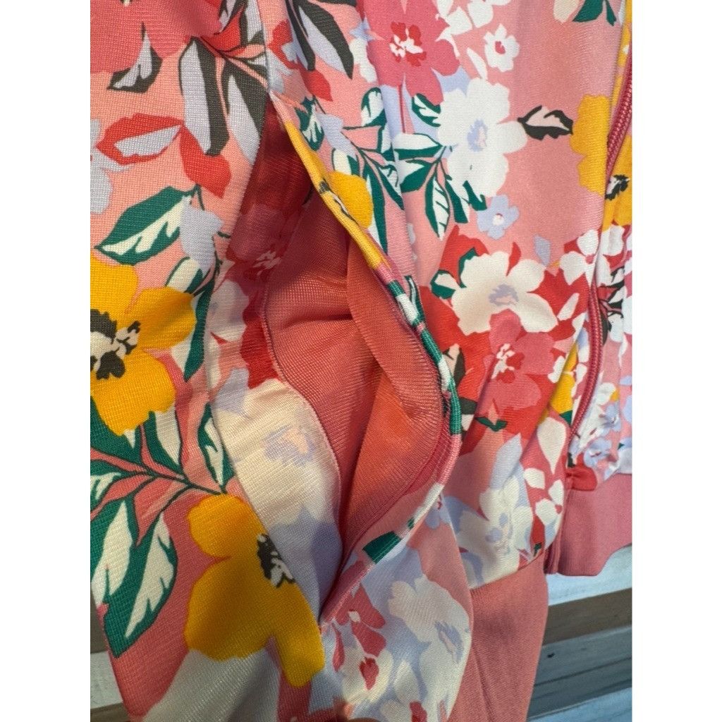 Adidas Adidas Girls Pink Floral Zip Track Jacket M (11-12) USED Size M / US 6-8 / IT 42-44 - 5 Thumbnail