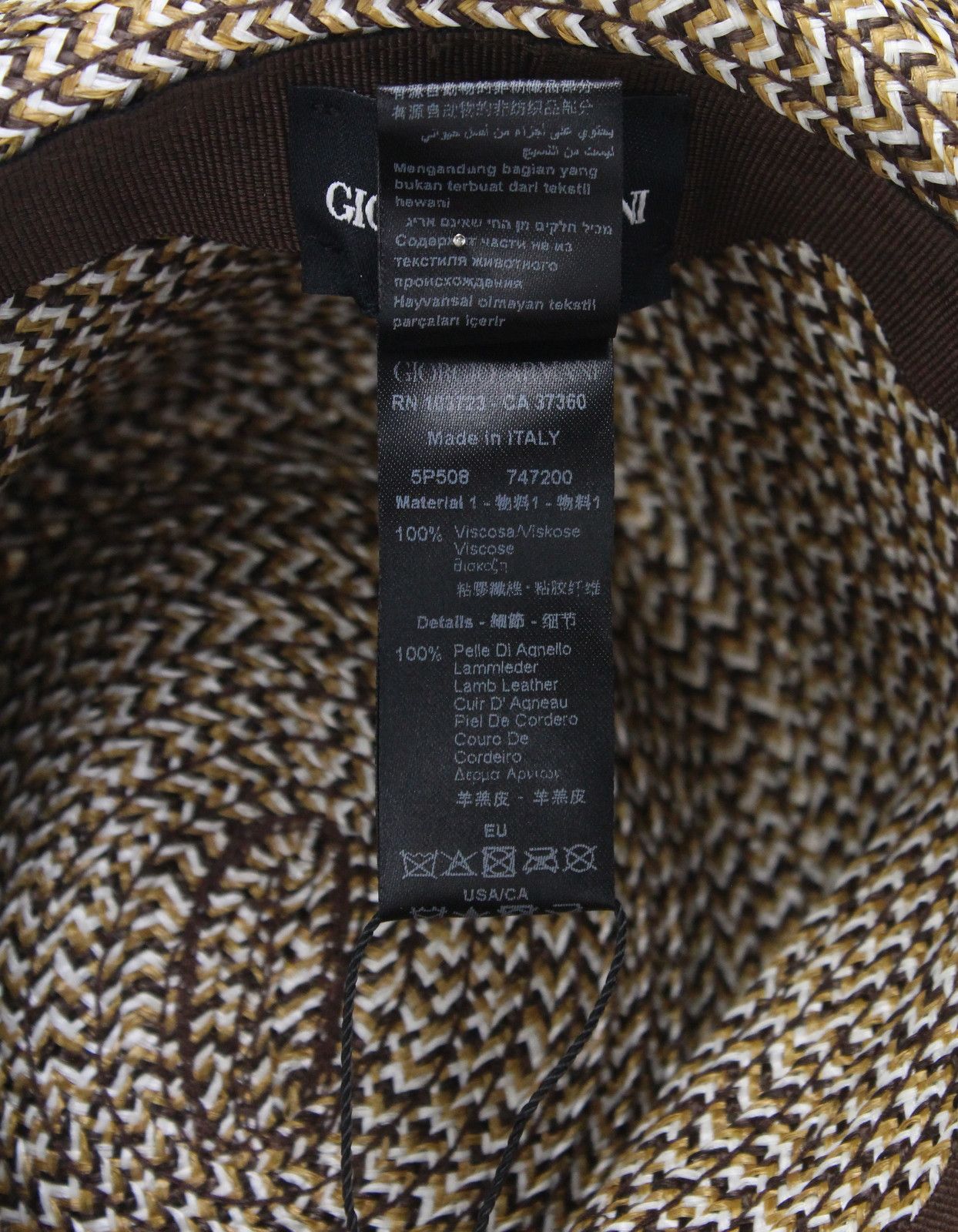 Giorgio Armani GIORGIO ARMANI Hat Mens 57 CM Lamb Leather Details Braided Size ONE SIZE - 8 Thumbnail