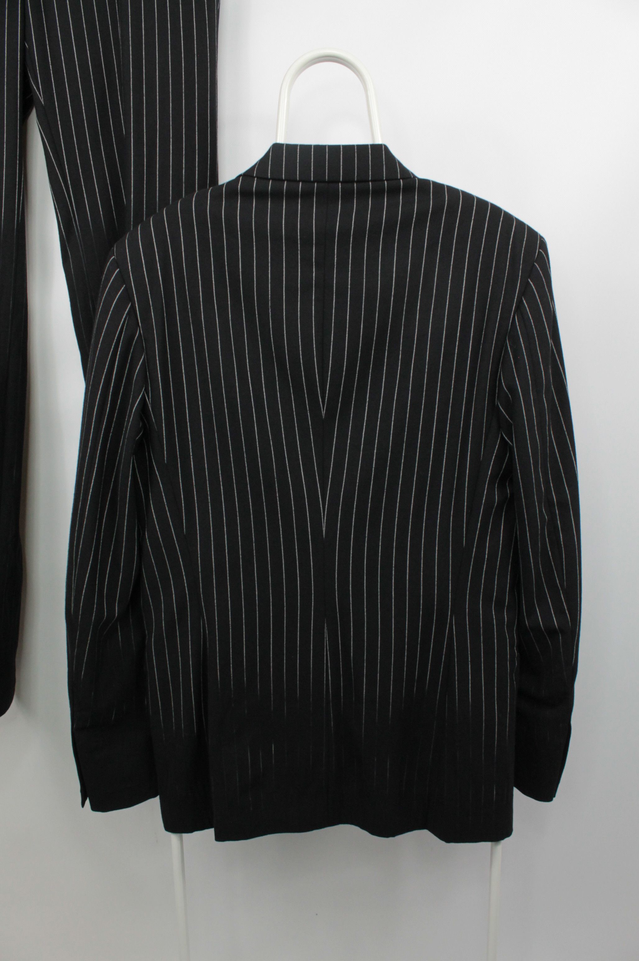 Roberto Cavalli Roberto Cavalli Class Black Stripped Women's Wool Suit Size 42L - 6 Thumbnail