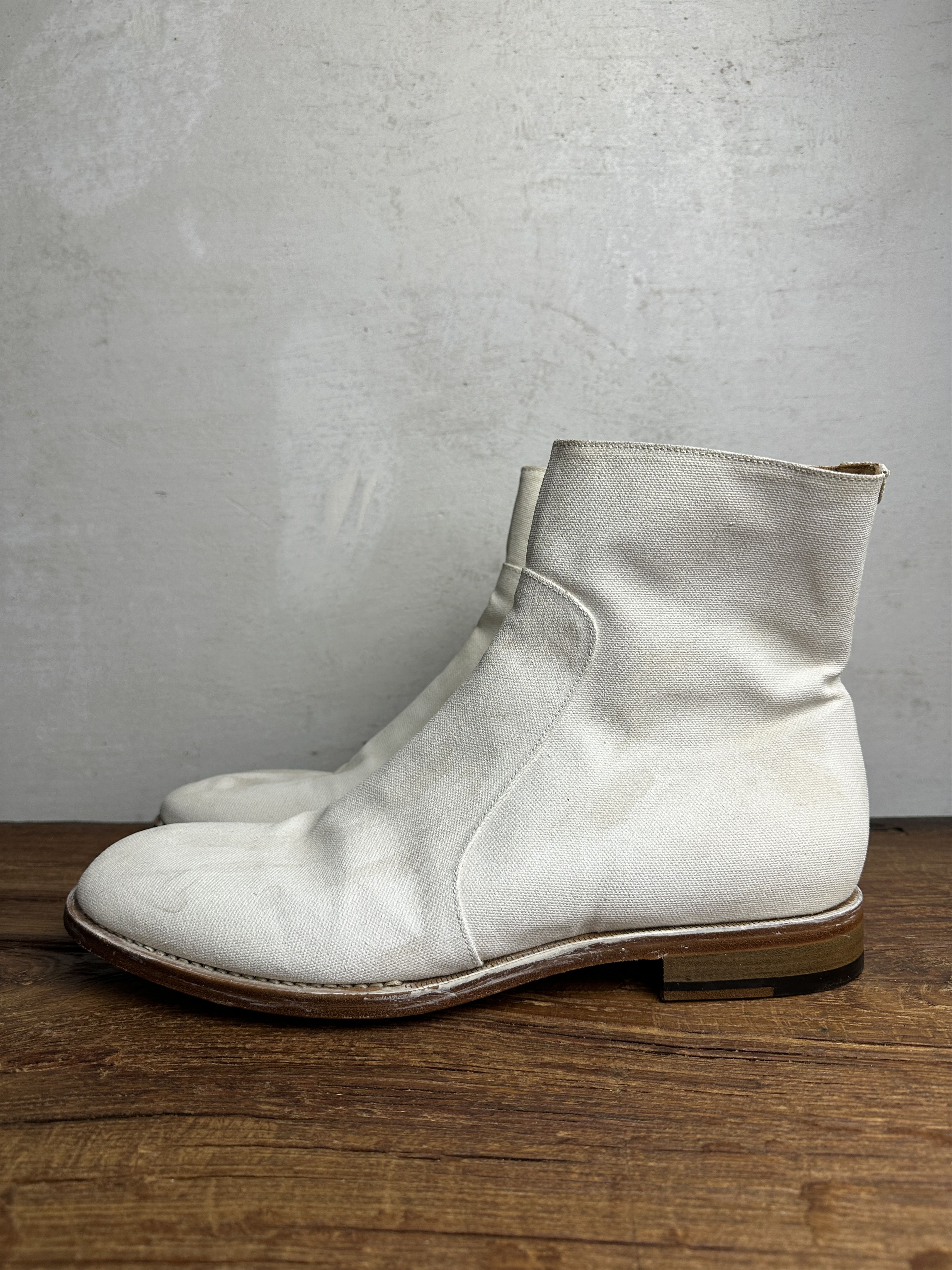 Maison Margiela SS07 Martin Margiela 22 White Painted Canvas Boots Size US 9.5 / EU 42-43 - 2 Thumbnail