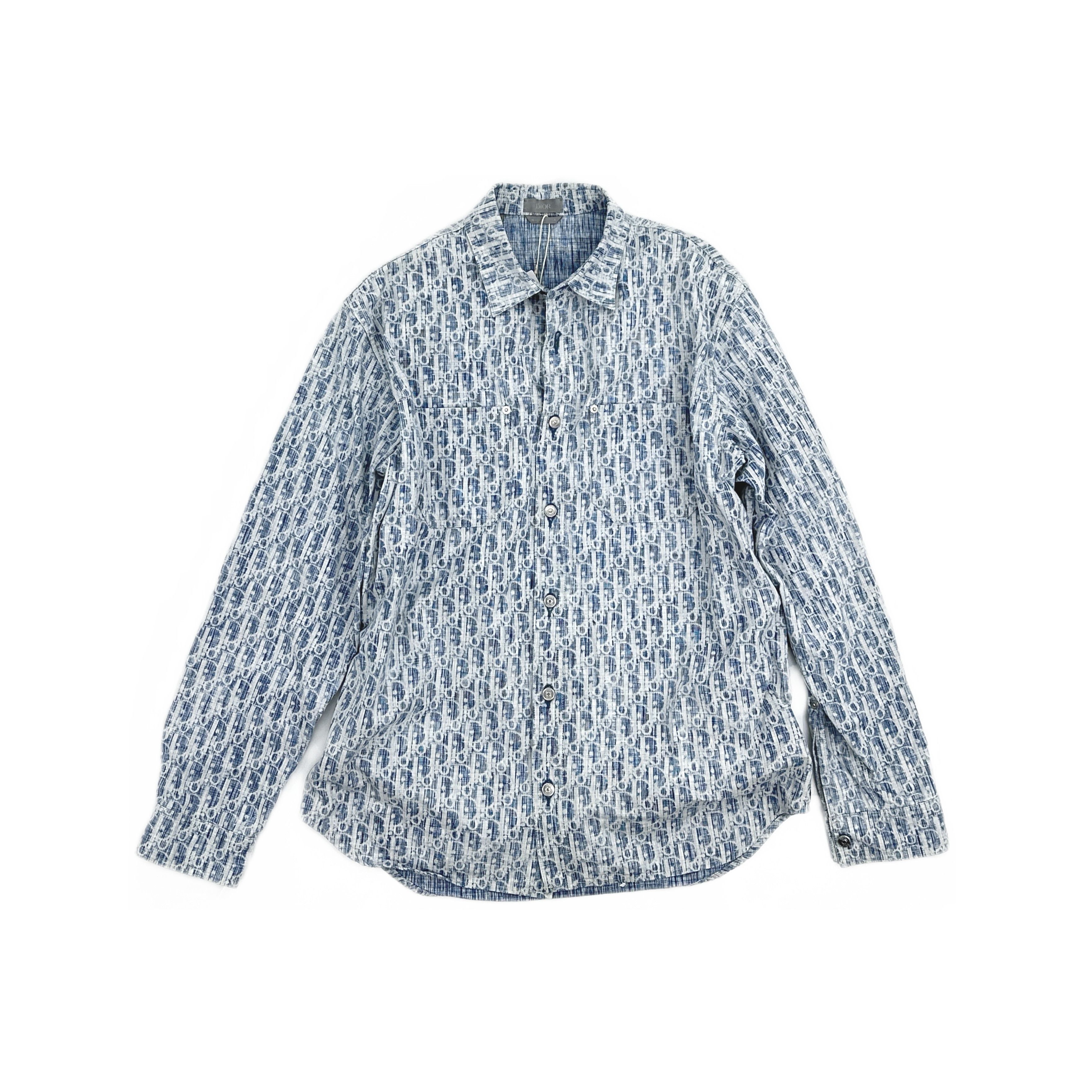Dior Dior Oblique Kasuri Denim Shirt Size 39 Size US M / EU 48-50 / 2 - 1 Thumbnail