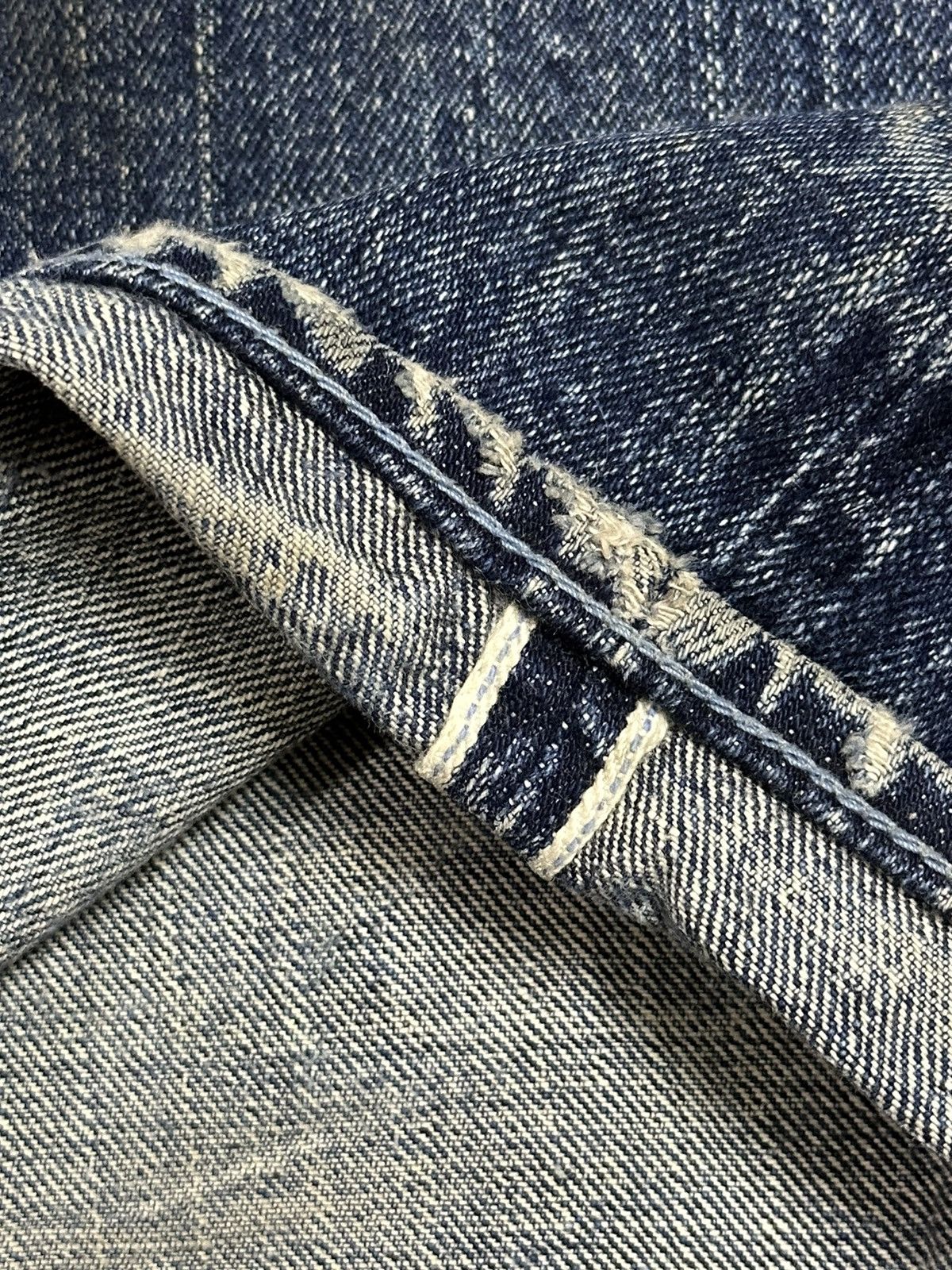 14th Addiction Vintage Japanese Brand Selvedge Mud Wash Distressed Jeans Size US 31 - 12 Thumbnail