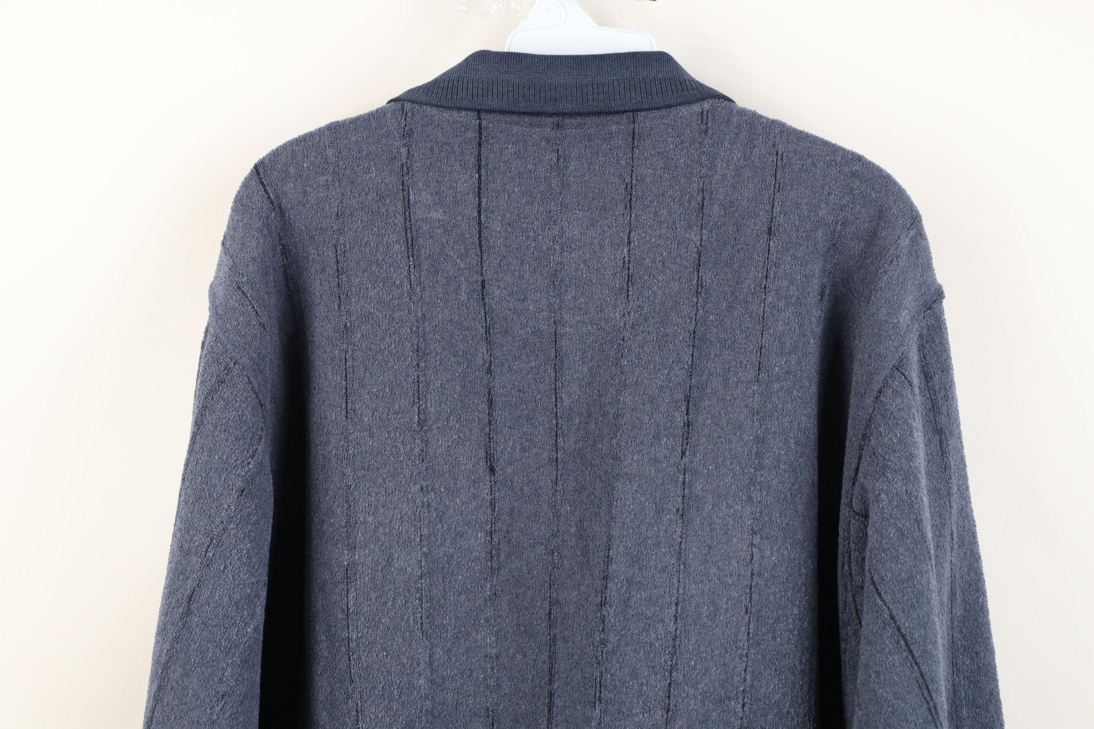 Vintage Vintage 90s Streetwear Fleece Collared Sweatshirt Blue Size US L / EU 52-54 / 3 - 11 Thumbnail