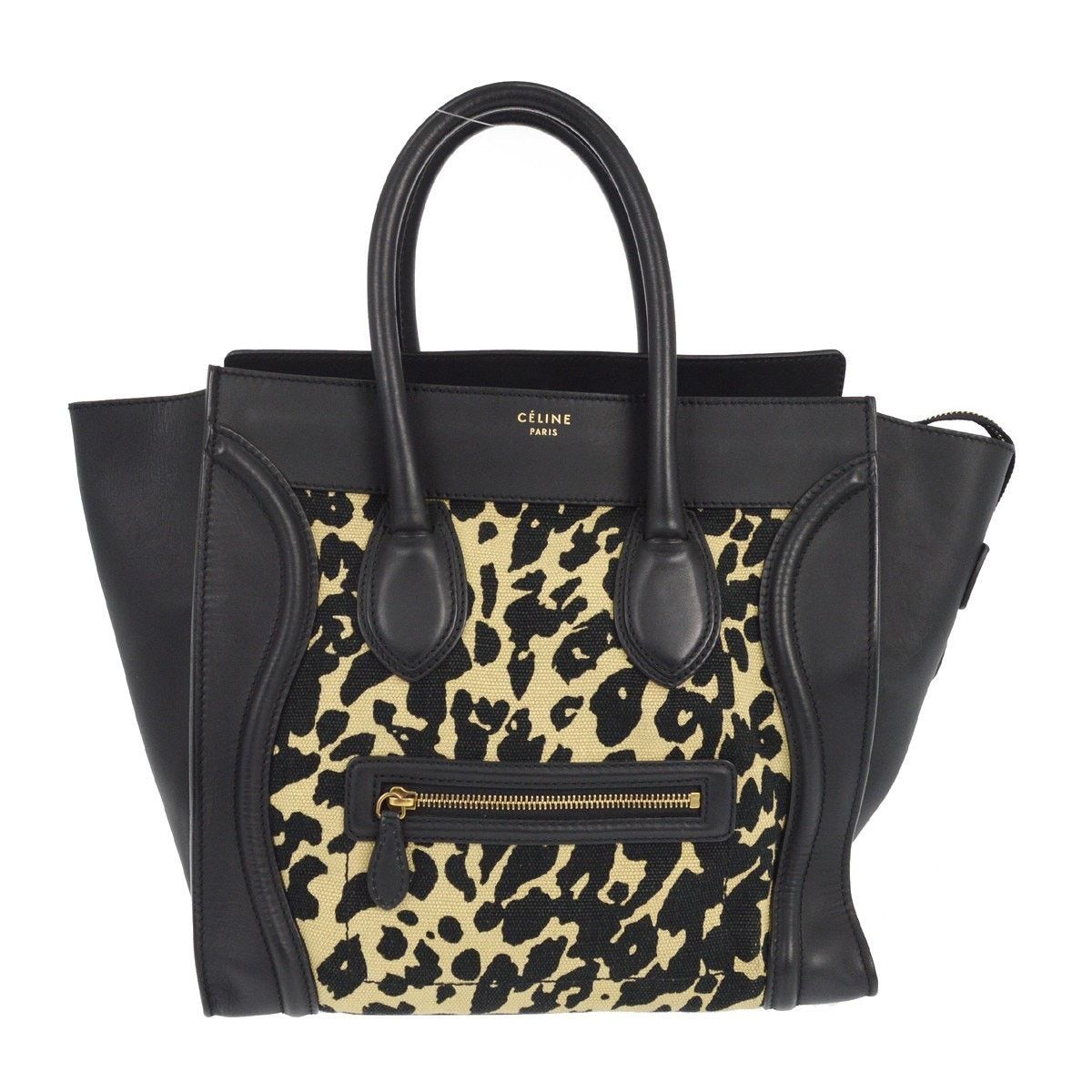 Celine Canvas And Leather Luggage Printed Bag Black