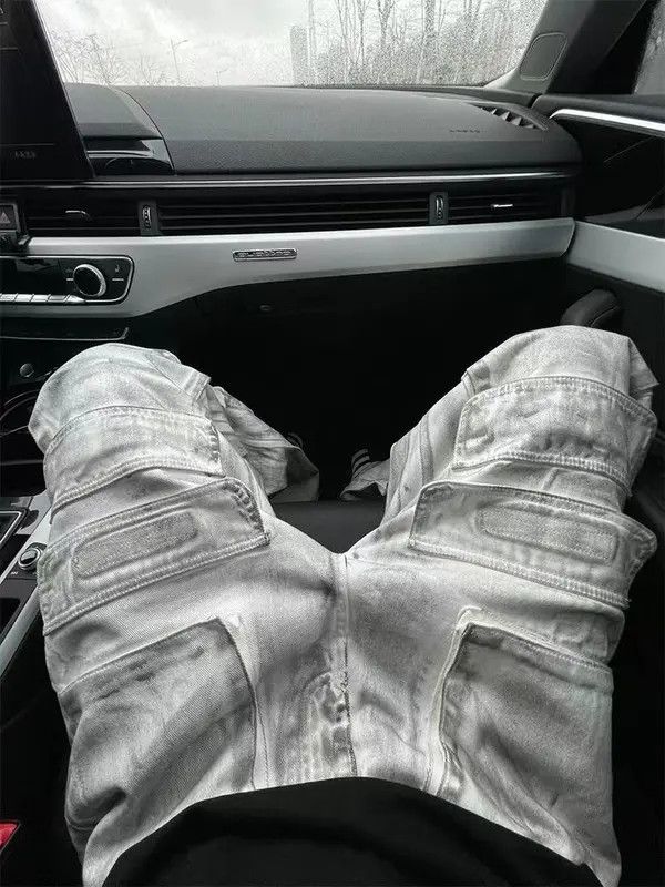Japanese Brand VIBE Vintage distressed dirty wide-leg heavy-duty jeans Size US 32 / EU 48 - 3 Thumbnail