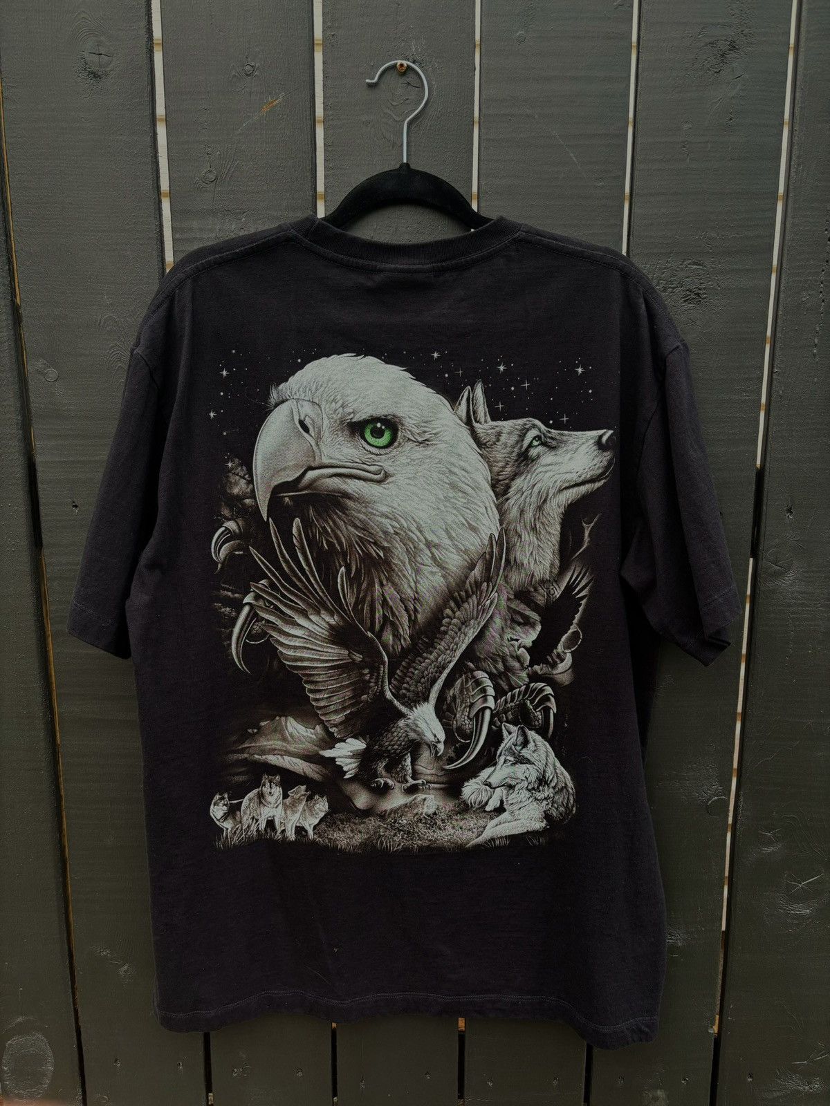 Vintage Eagle Wolf Animal Vintage Streetwear Hype T-shirt Size US XL / EU 56 / 4 - 7 Thumbnail