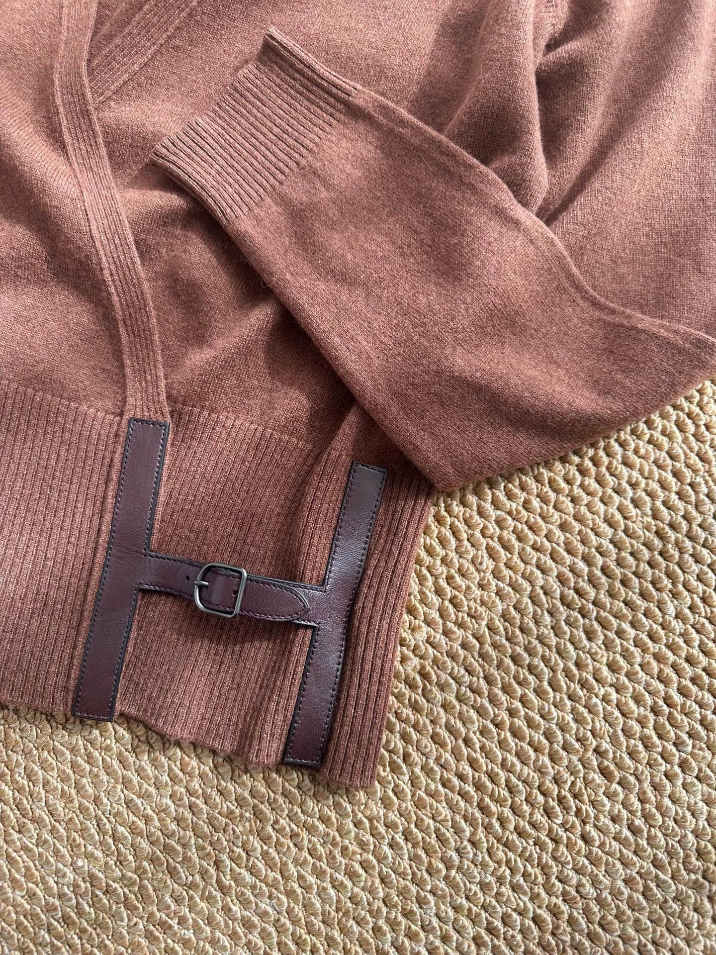 Hermes Hermes Gaultier H clasp brown knit dress women's 42 Size M / US 6-8 / IT 42-44 - 3 Thumbnail
