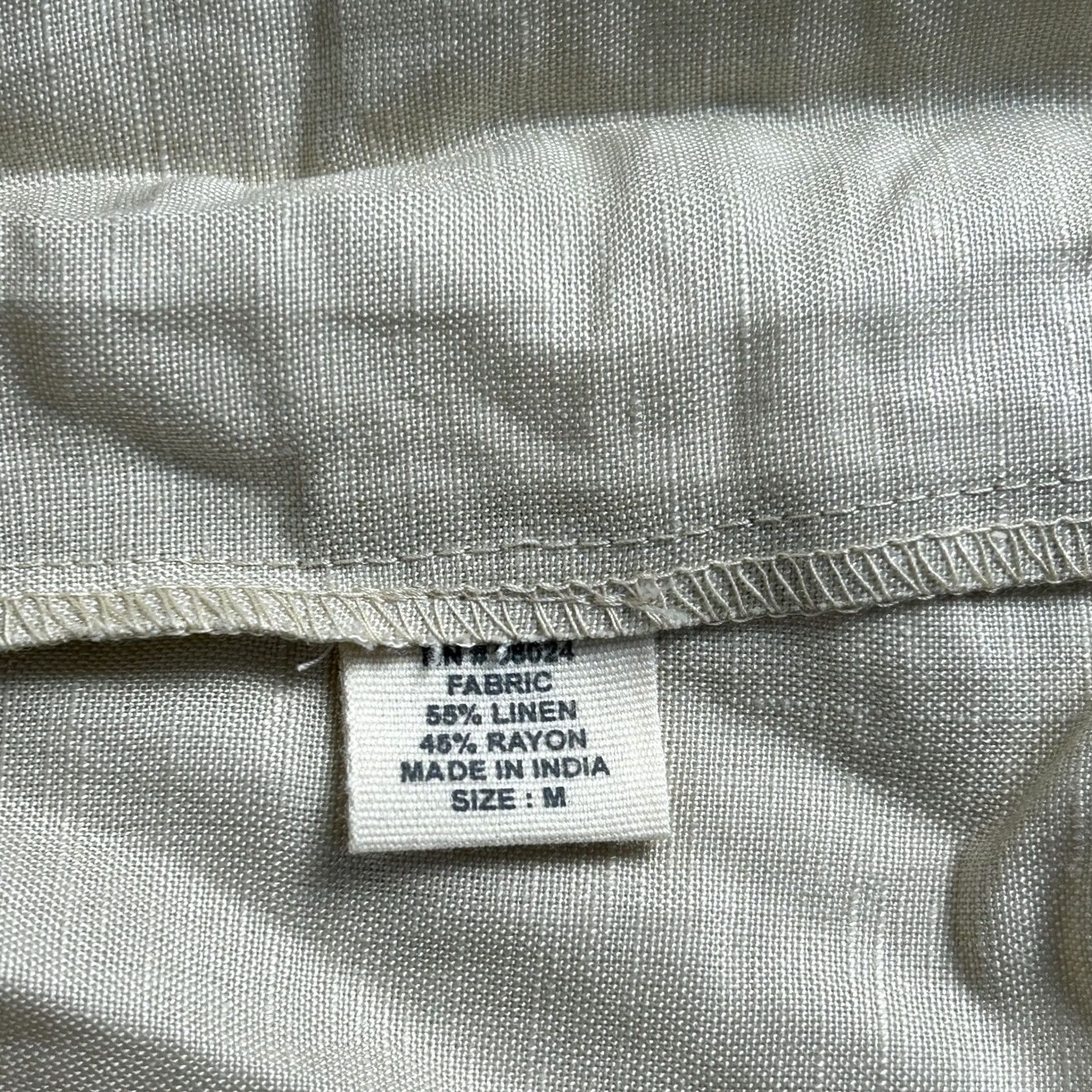 Vintage Jennifer & Grace Blouse Womens Medium Beige 3/4 Sleeve Peplum Dropwaist Linen Rayon V-Neck Button Holiday Casual Womens Size M / US 6-8 / IT 42-44 - 4 Thumbnail