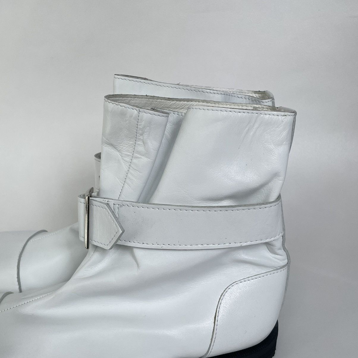 Comme des Garcons Square Toe Black Leather Buckle Boots Size US 8 / IT 38 - 6 Thumbnail