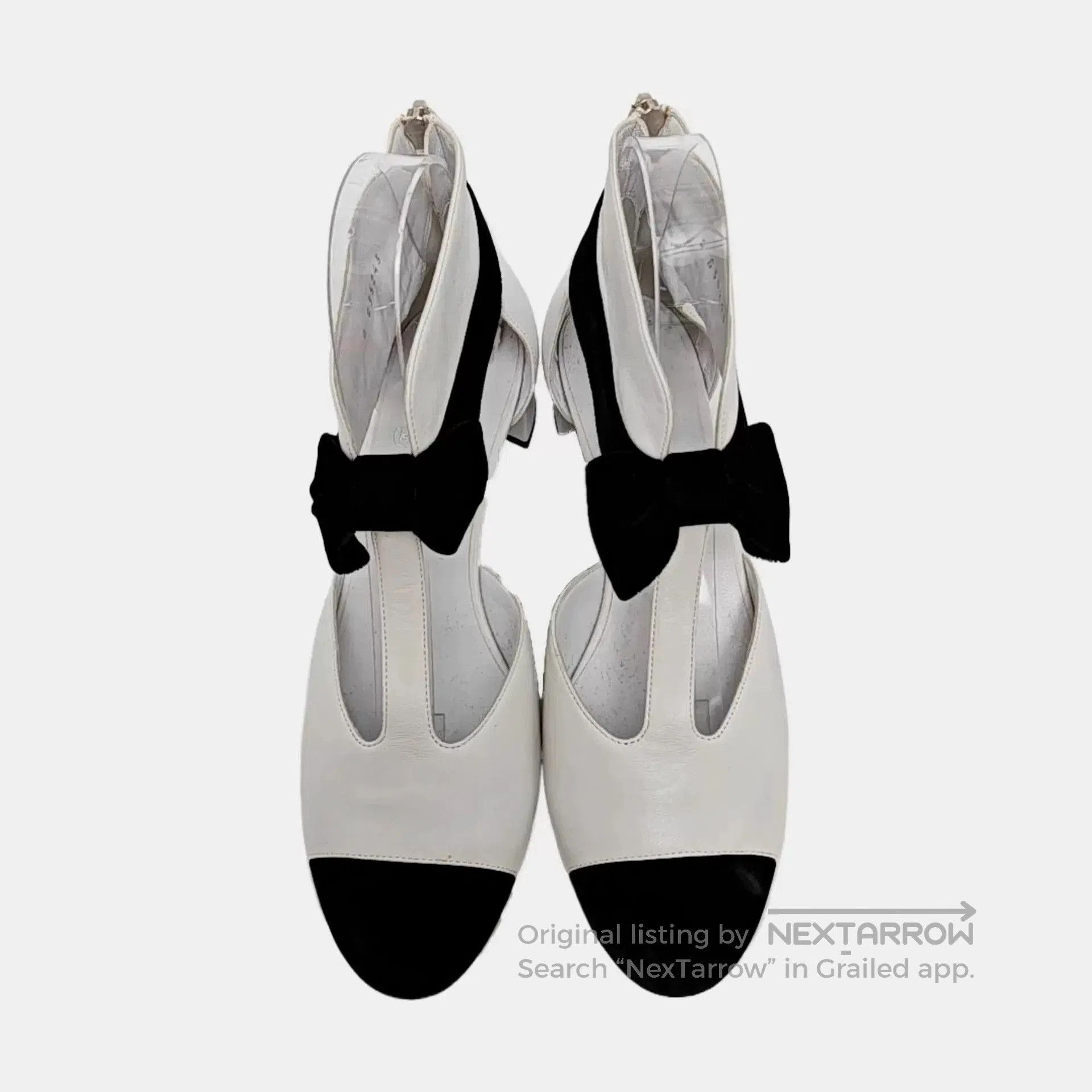 Chanel Chanel Black Bow Block Heel Pumps. Size US 8 / IT 38 - 9 Thumbnail