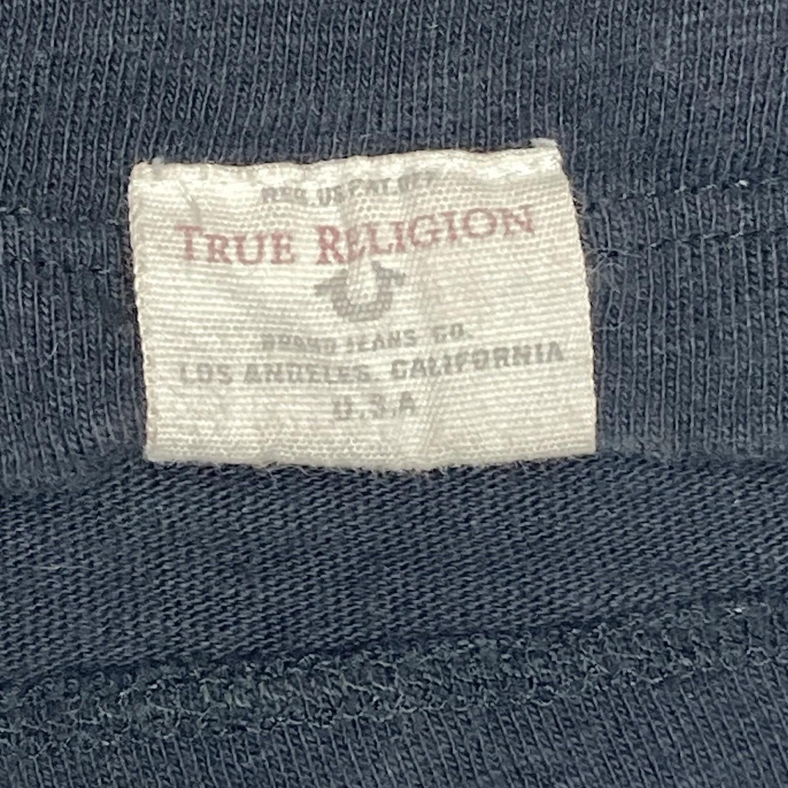 True Religion Men’s XL True Religion Black Blank Crewneck T Shirt Red Logo Size US XL / EU 56 / 4 - 2 Thumbnail