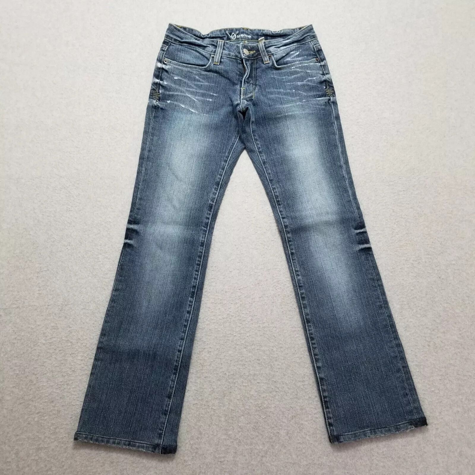 Bebe Bebe Jeans Womens 27x28 Denim Flared Low Rise Rhinestones Size 27" / US 4 / IT 40 - 1 Thumbnail