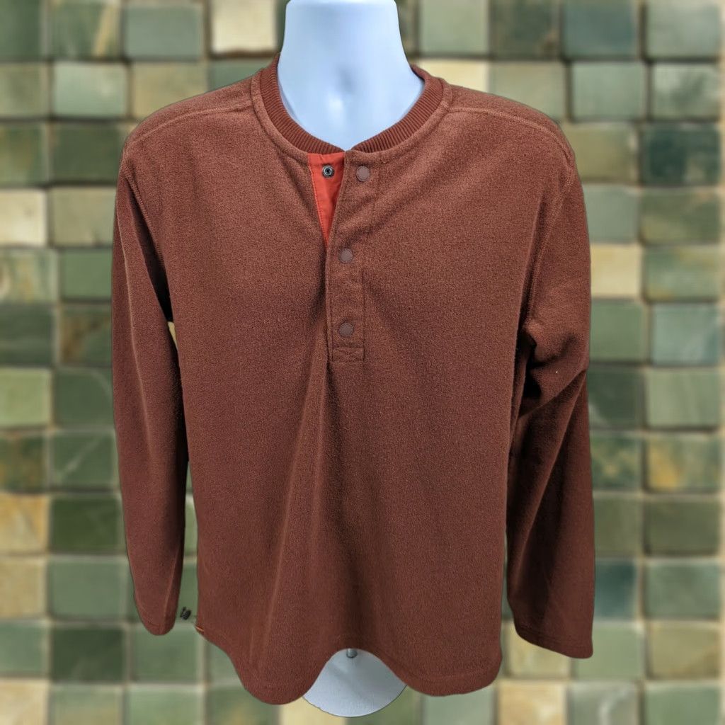 Eddie Bauer Eddie Bauer Sweatshirt Henley Men's M 3 Snap Terry Cloth Rust Orange Sweatshirt Mens"} Size US M / EU 48-50 / 2 - 1 Thumbnail