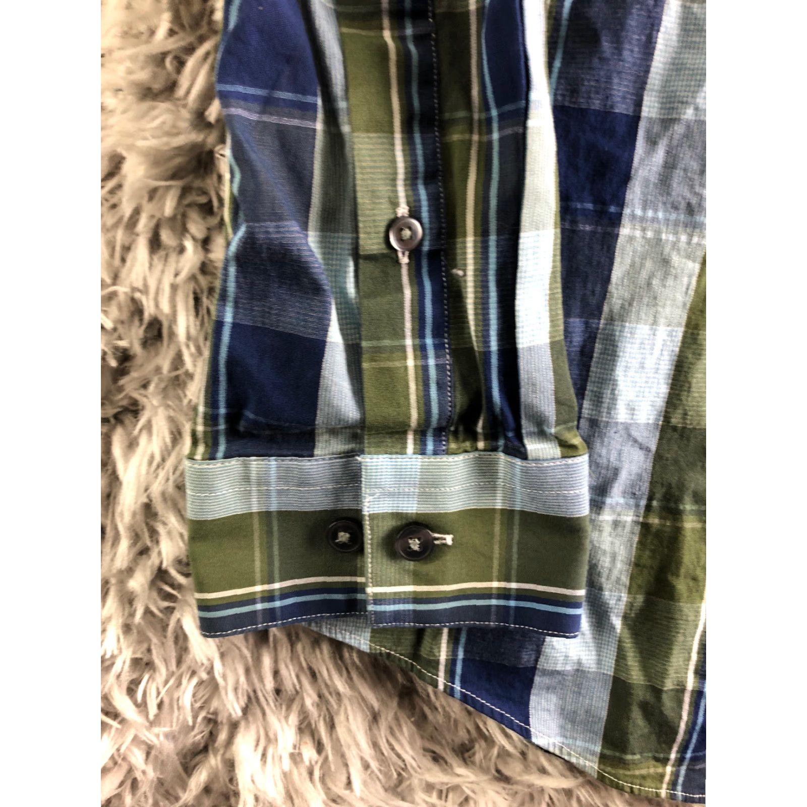 Apt. 9 Apt. 9 Slim Fit Mens 17 34/35 Blue Striped Long Sleeve Spread Collar Shirt Shirt Mens Regular Blue 1990s Modern Classic Shirt Size US L / EU 52-54 / 3 - 2 Thumbnail