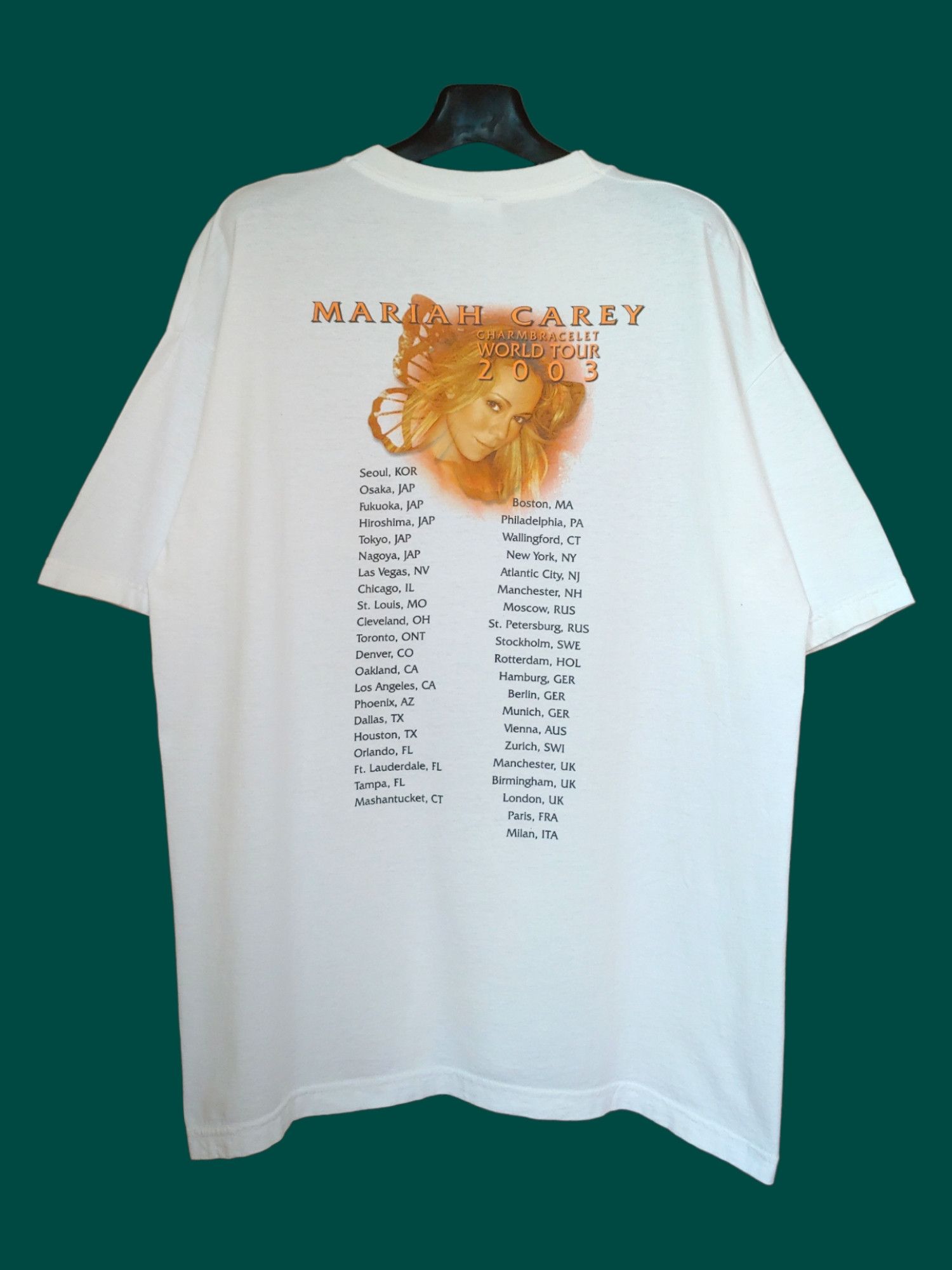 Band Tees Rare Vintage 2003 Mariah Carey Charmbracelet World Tour Tee Size US L / EU 52-54 / 3 - 2 Thumbnail