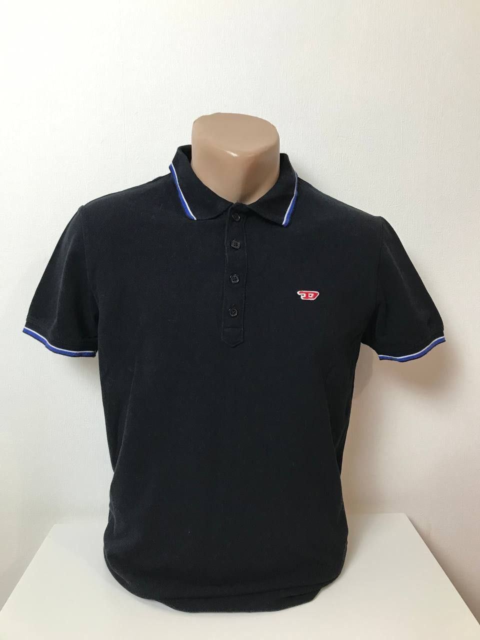 Diesel DIESEL Men's Black D Logo Tipped Polo Shirt Size M Size US M / EU 48-50 / 2 - 8 Thumbnail