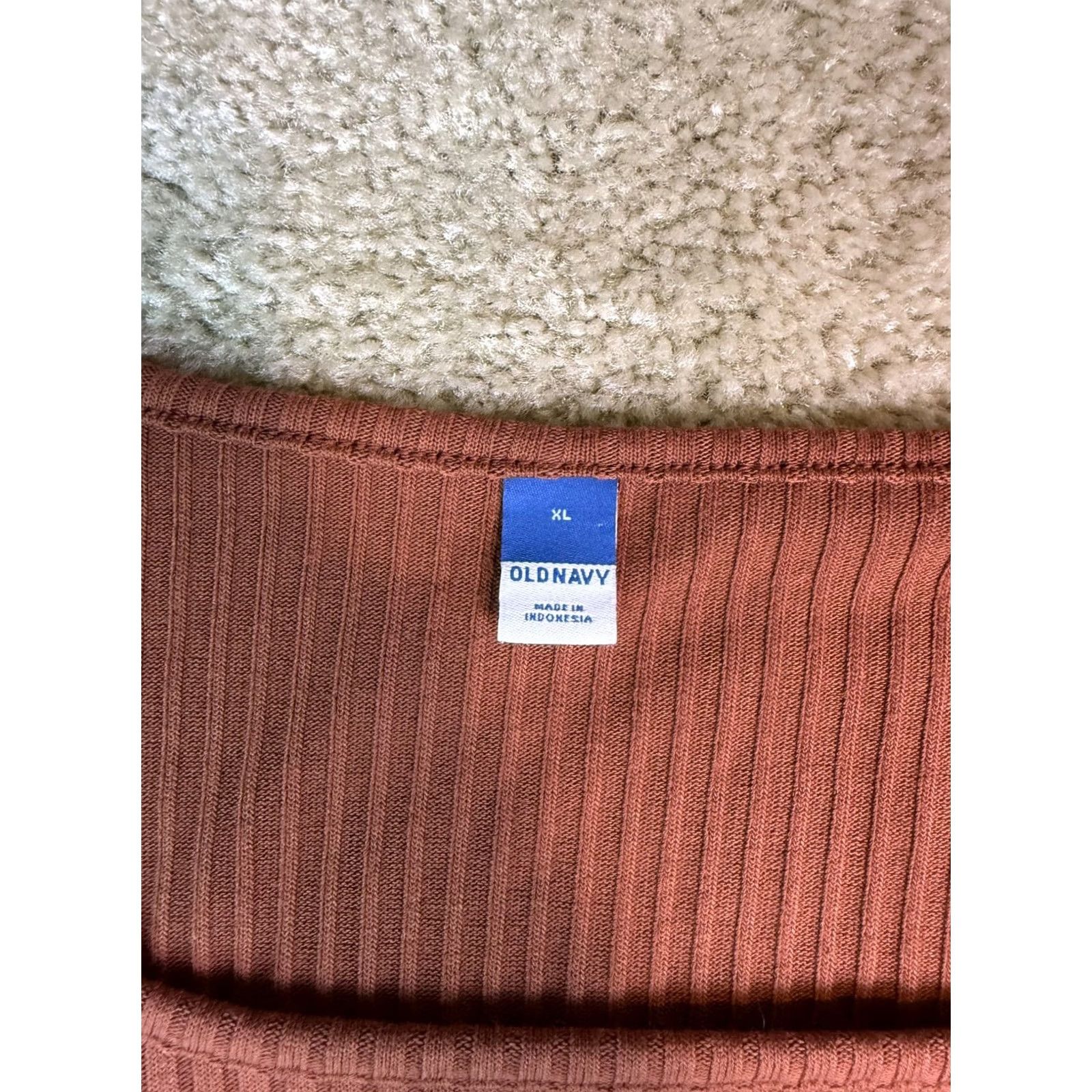 Old Navy OLD NAVY Women's Dress Long Sleeve Ribbed Knit Polyester Blend Orange XL EUC Size XL / US 12-14 / IT 48-50 - 7 Thumbnail