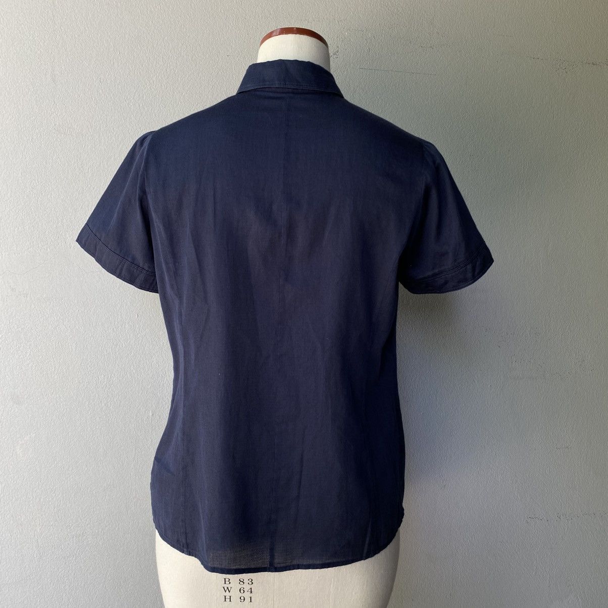 Burberry BURBERRY Soft Navy Pleated Blouse Size S / US 4 / IT 40 - 21 Thumbnail