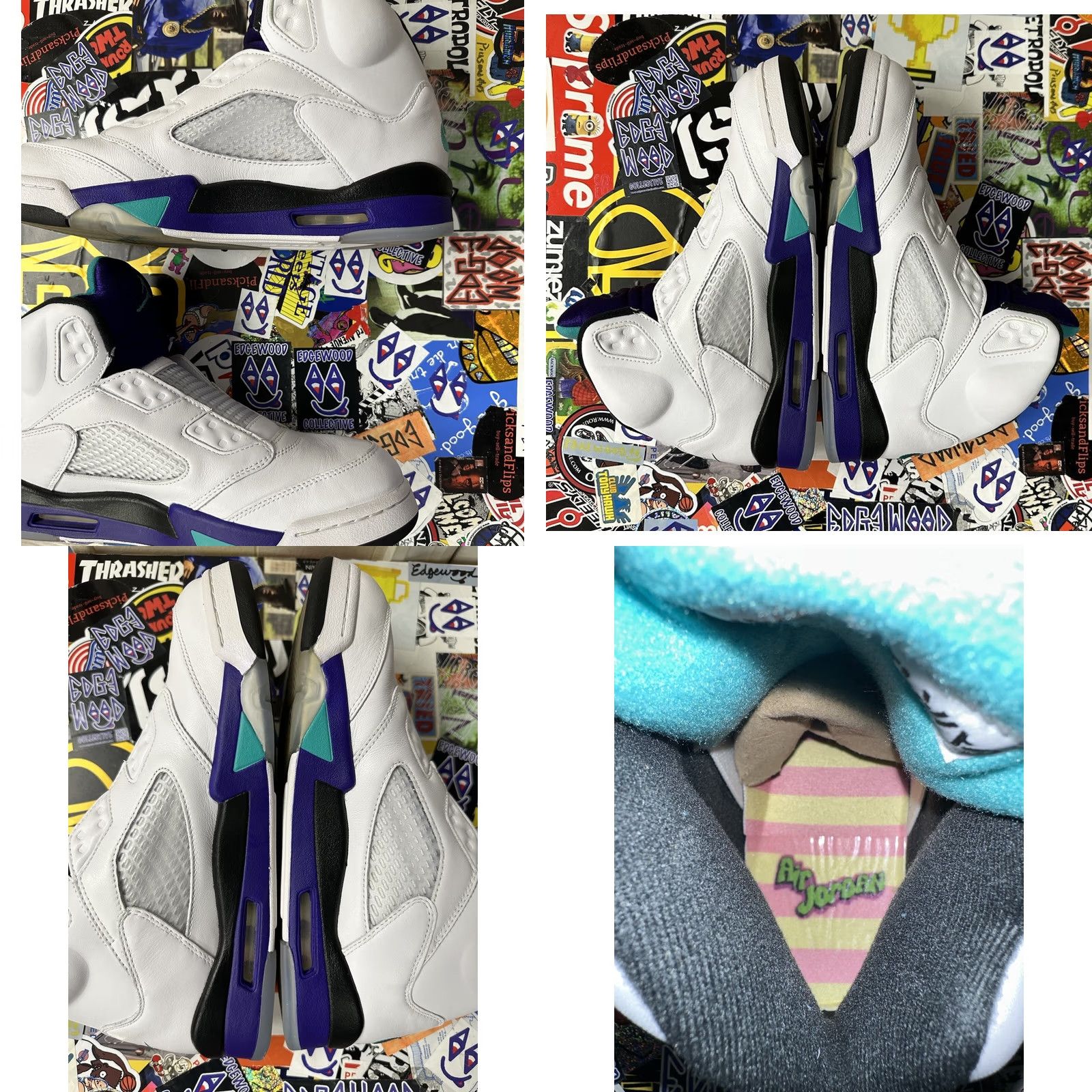 Jordan Brand Nike Air Jordan Retro 5 Fresh Prince NRG Men US 10 Purple Sneaker 2018 Athletic Shoes Mens Basketball Retro 90s Will Smith Jordan AV3919-135 Size US 11 / EU 44 - 9 Thumbnail