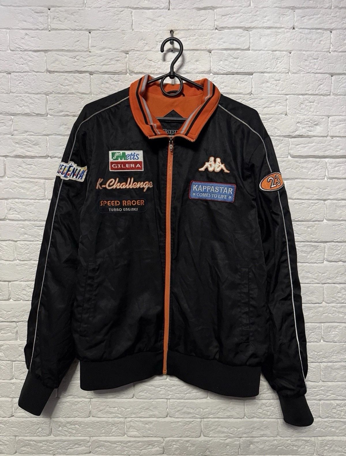 Kappa Vintage Kappa Germany Full Zip Bomber Jacket Huge Logo Sz XL Size US XL / EU 56 / 4 - 1 Thumbnail