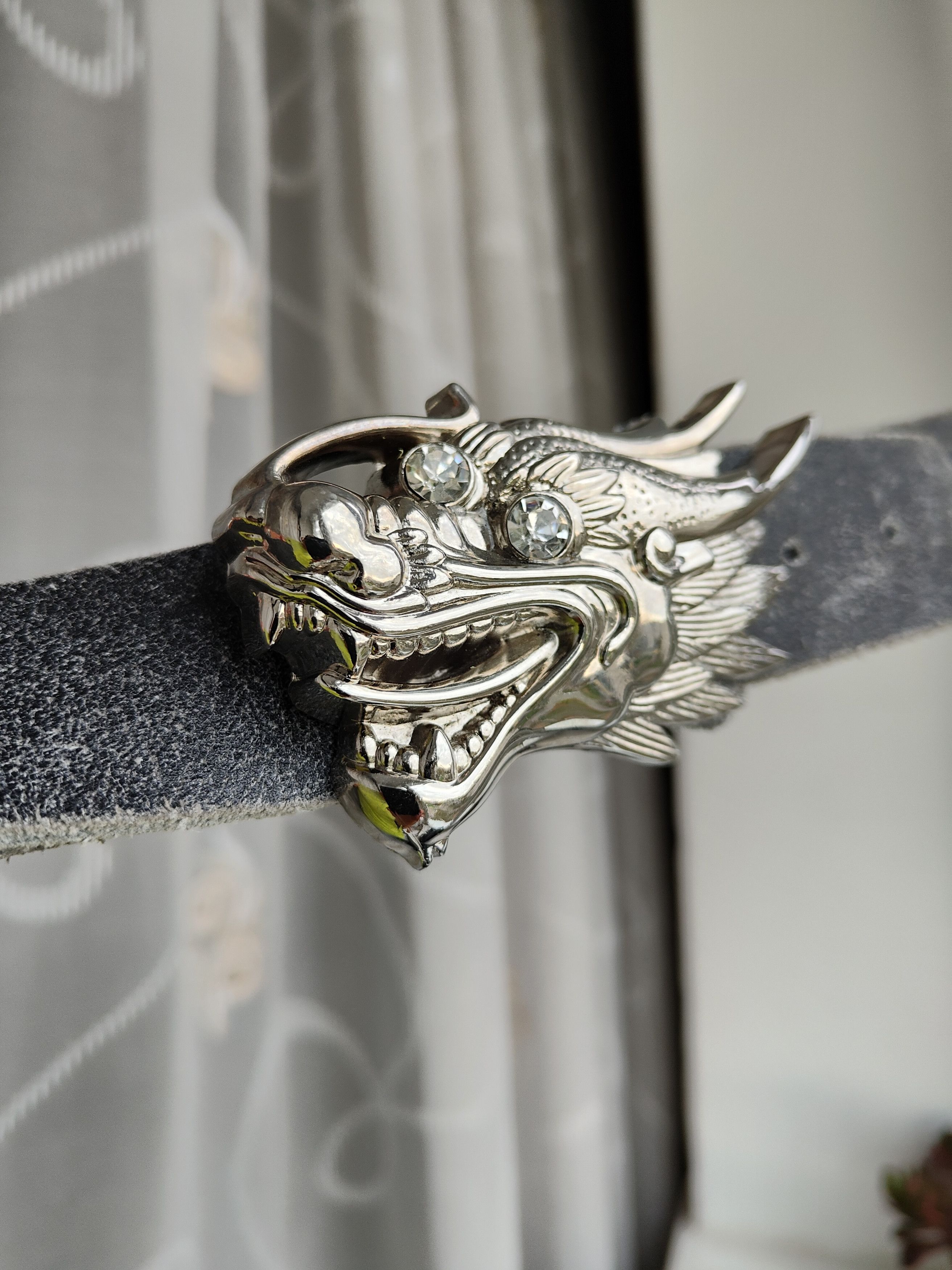 Japanese Brand Vintage Leather Belt Buckle Dragon Crazy Japan Belts Size ONE SIZE - 2 Thumbnail
