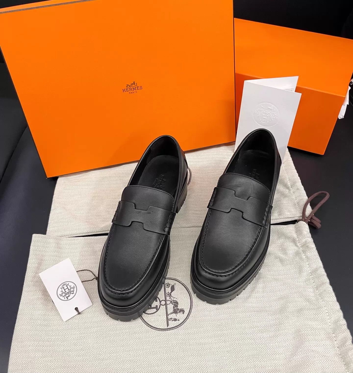 Hermes Hermès Full Lambskin Platform Loafer 35 Comfy Size US 4.5 / IT 34.5 - 2 Thumbnail