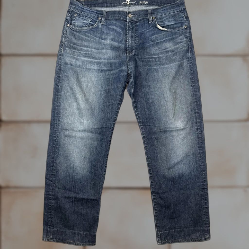 7 For All Mankind 7 for all Mankind Jeans Mens 40 Medium Wash Austyn Relaxed Straight Leg Big & Tall Size US 40 / EU 56 - 1 Thumbnail