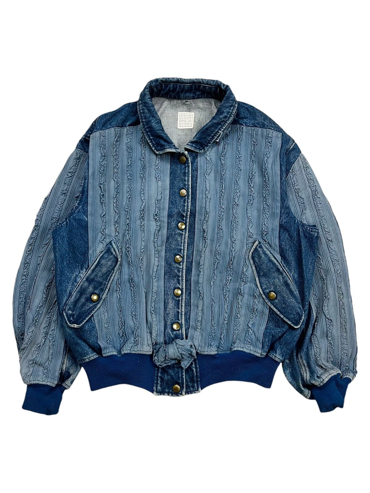 20471120 1980s Isao Kaneko - Ruffle Denim Bono Jacket Size US L / EU 52-54 / 3 - 3 Thumbnail
