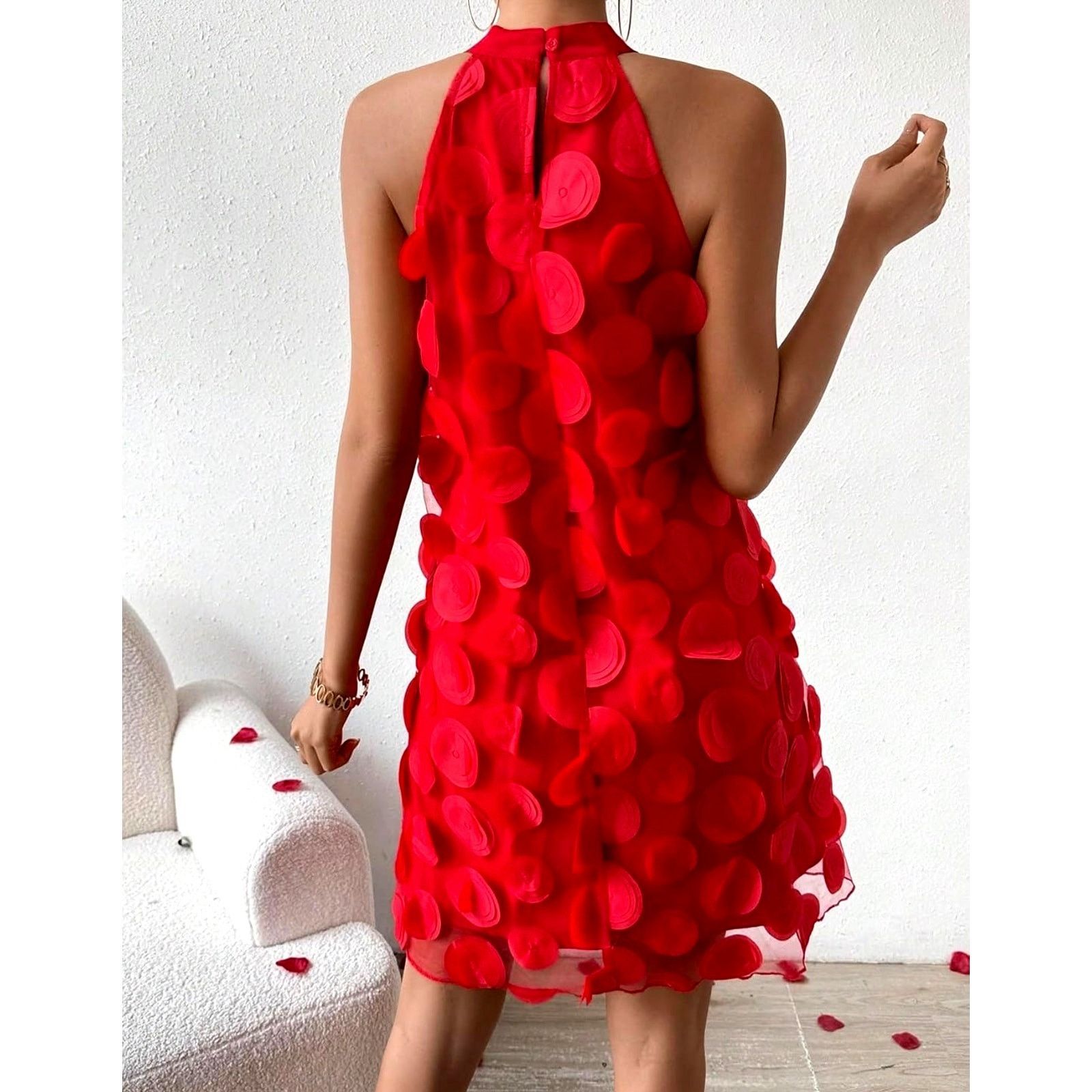 Other Valentines Day Night Out 3 Dimensional Halter Neck Mini 12 Size XL / US 12-14 / IT 48-50 - 7 Thumbnail